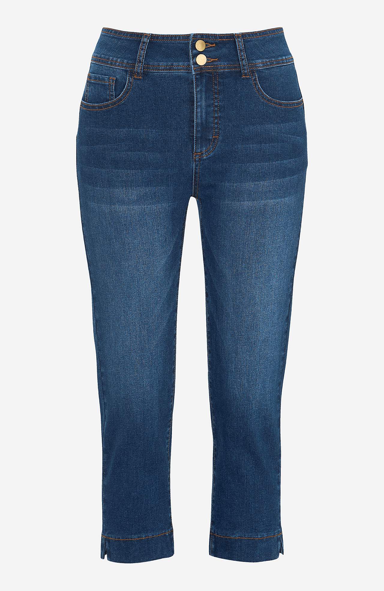 Stretchiga caprijeans med shaping-effekt