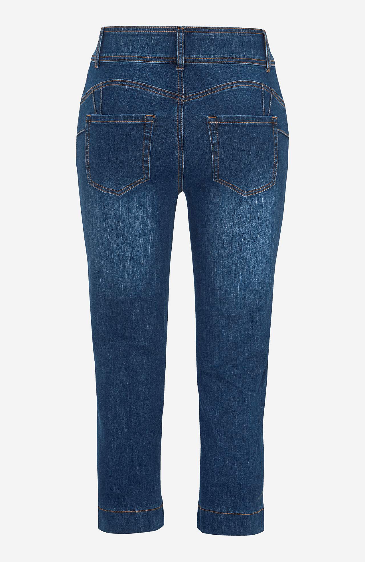 Stretchiga caprijeans med shaping-effekt