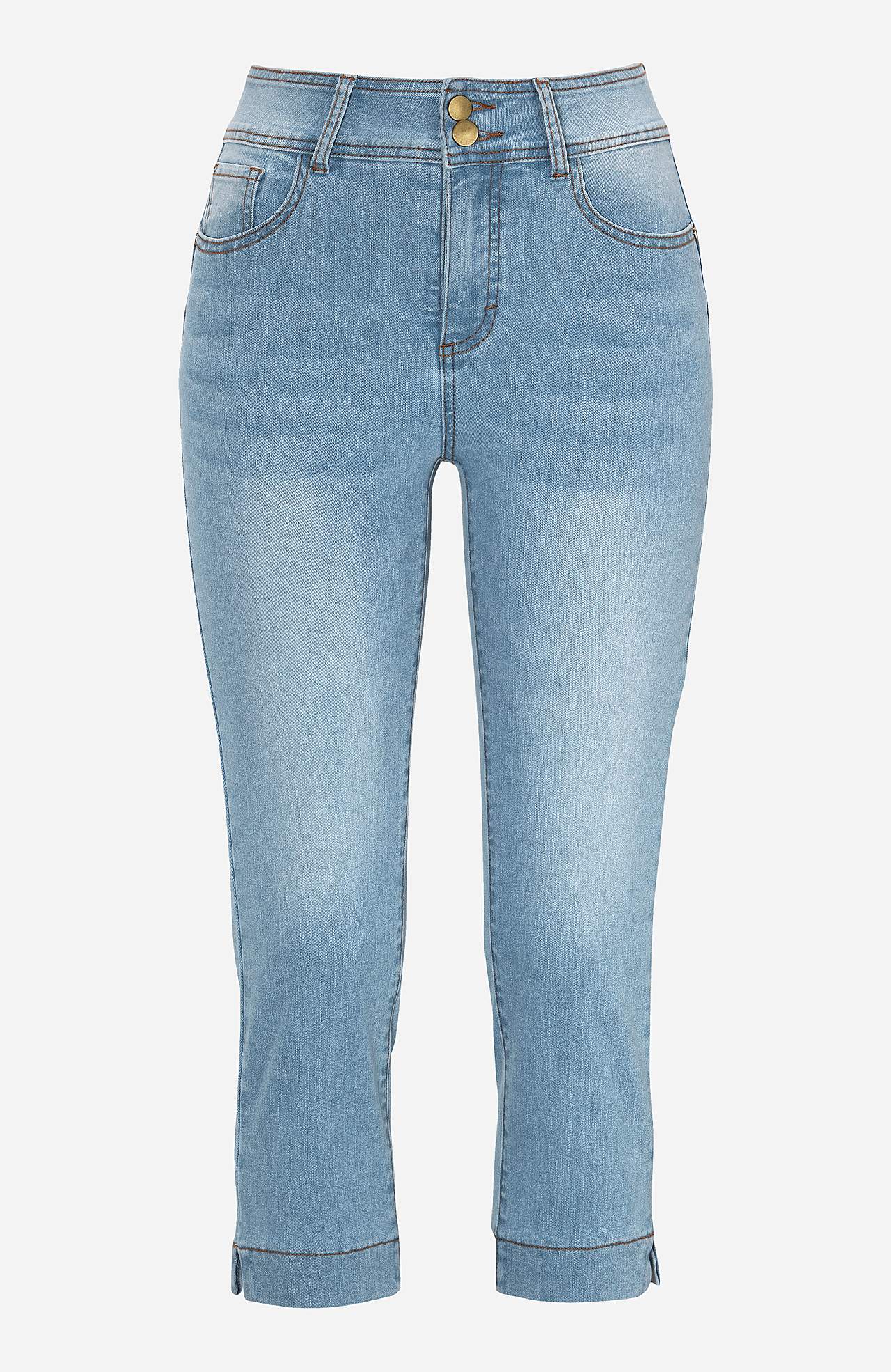Stretchiga caprijeans med shaping-effekt