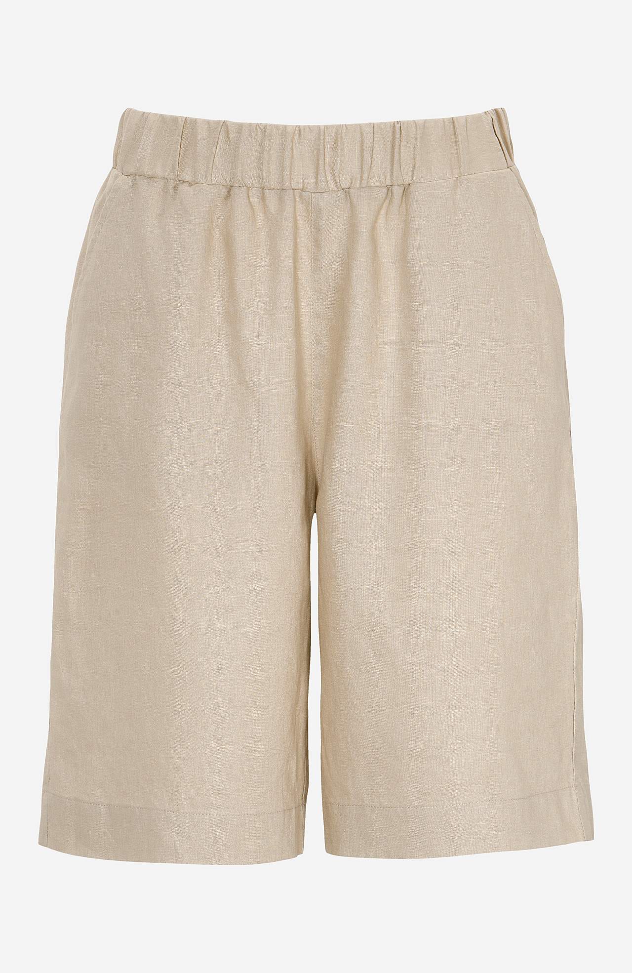 Linneshorts Premium med resår i midjan