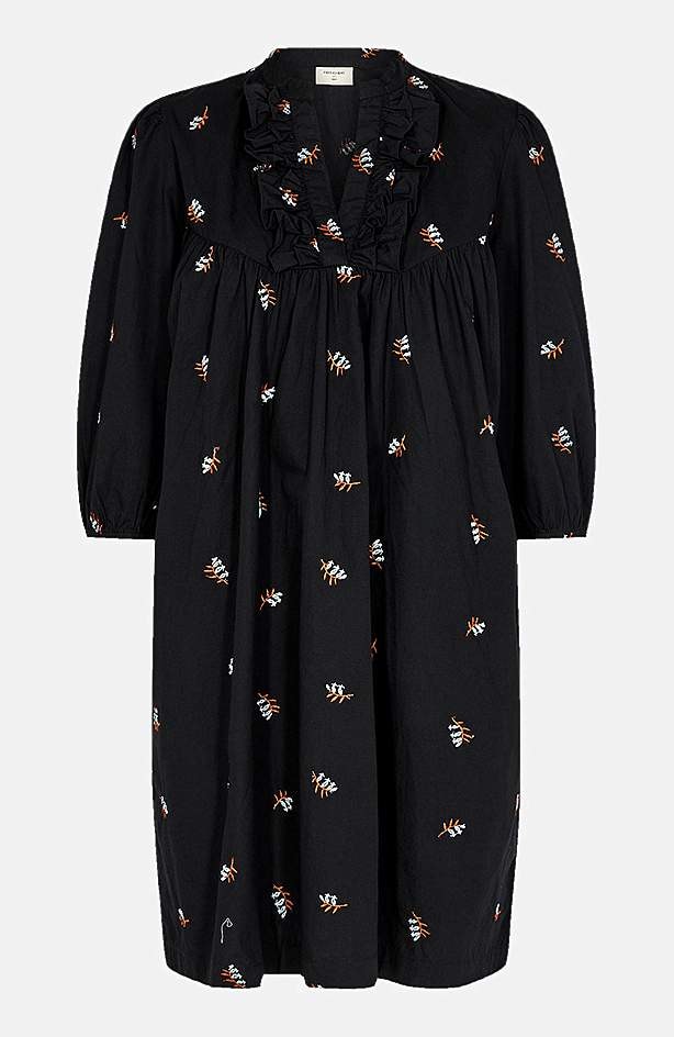 Broderad bomullsklänning Rinai