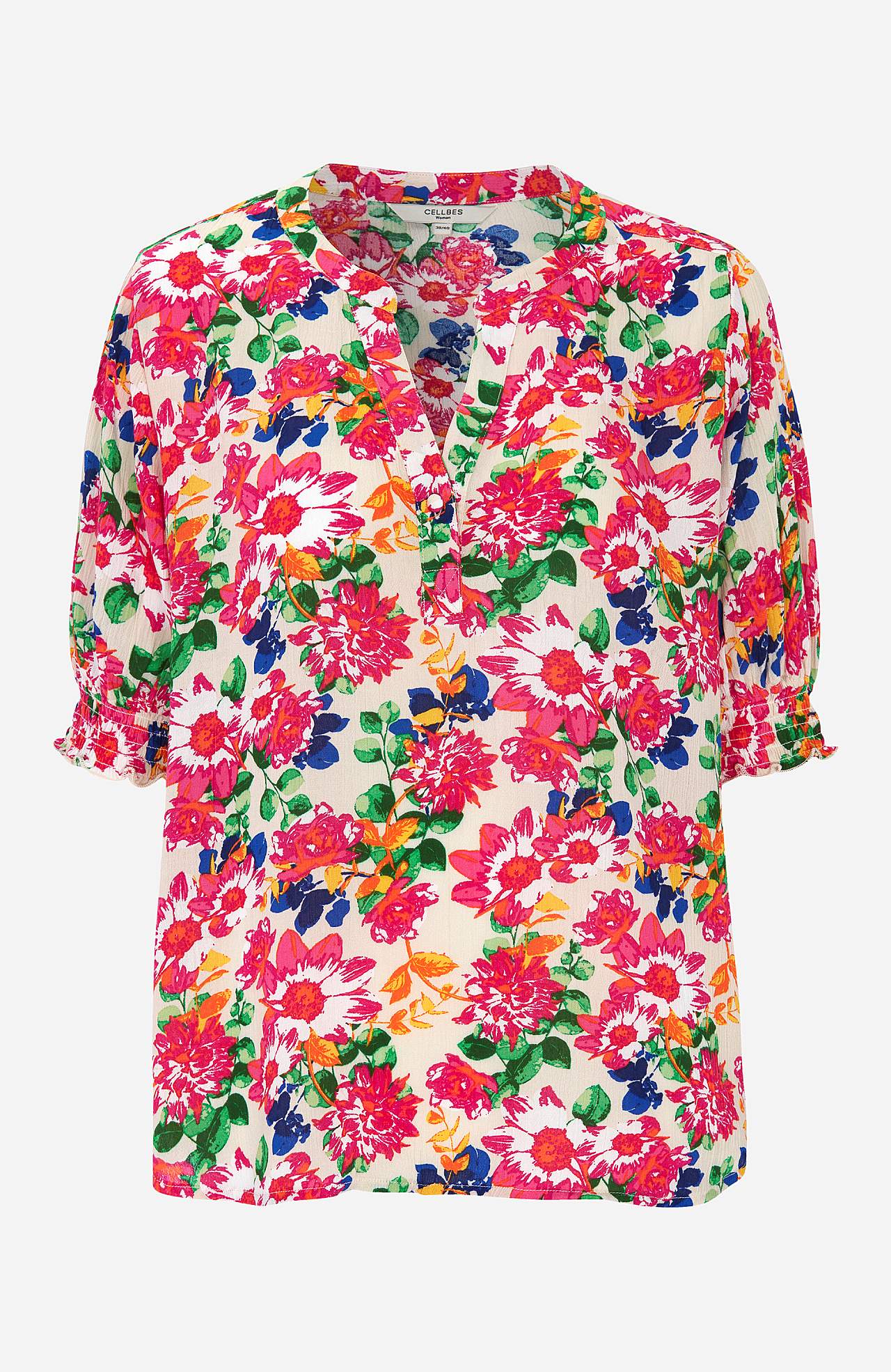 Crepe blus med smock Mia