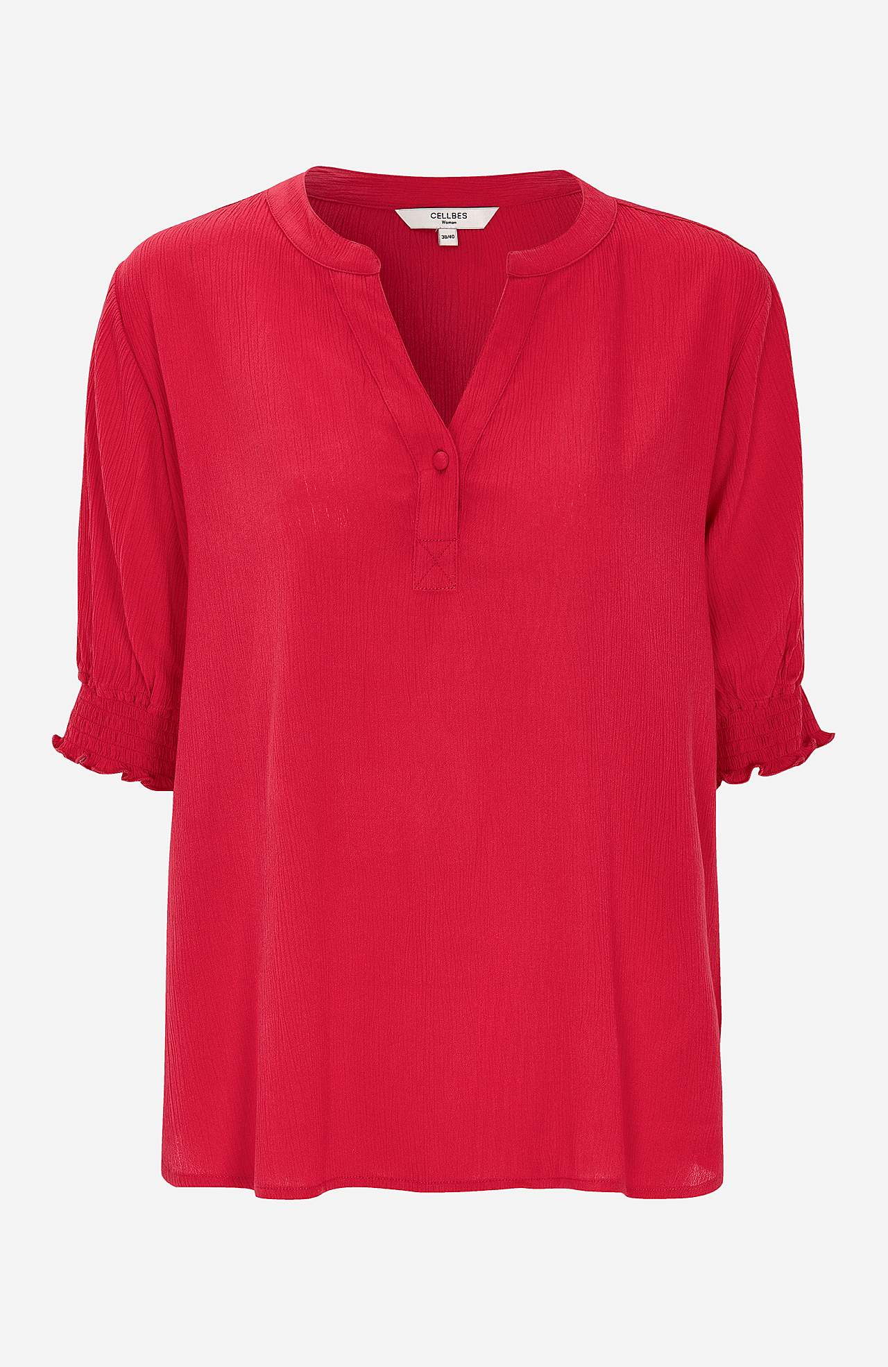 Crepe blus med smock Mia