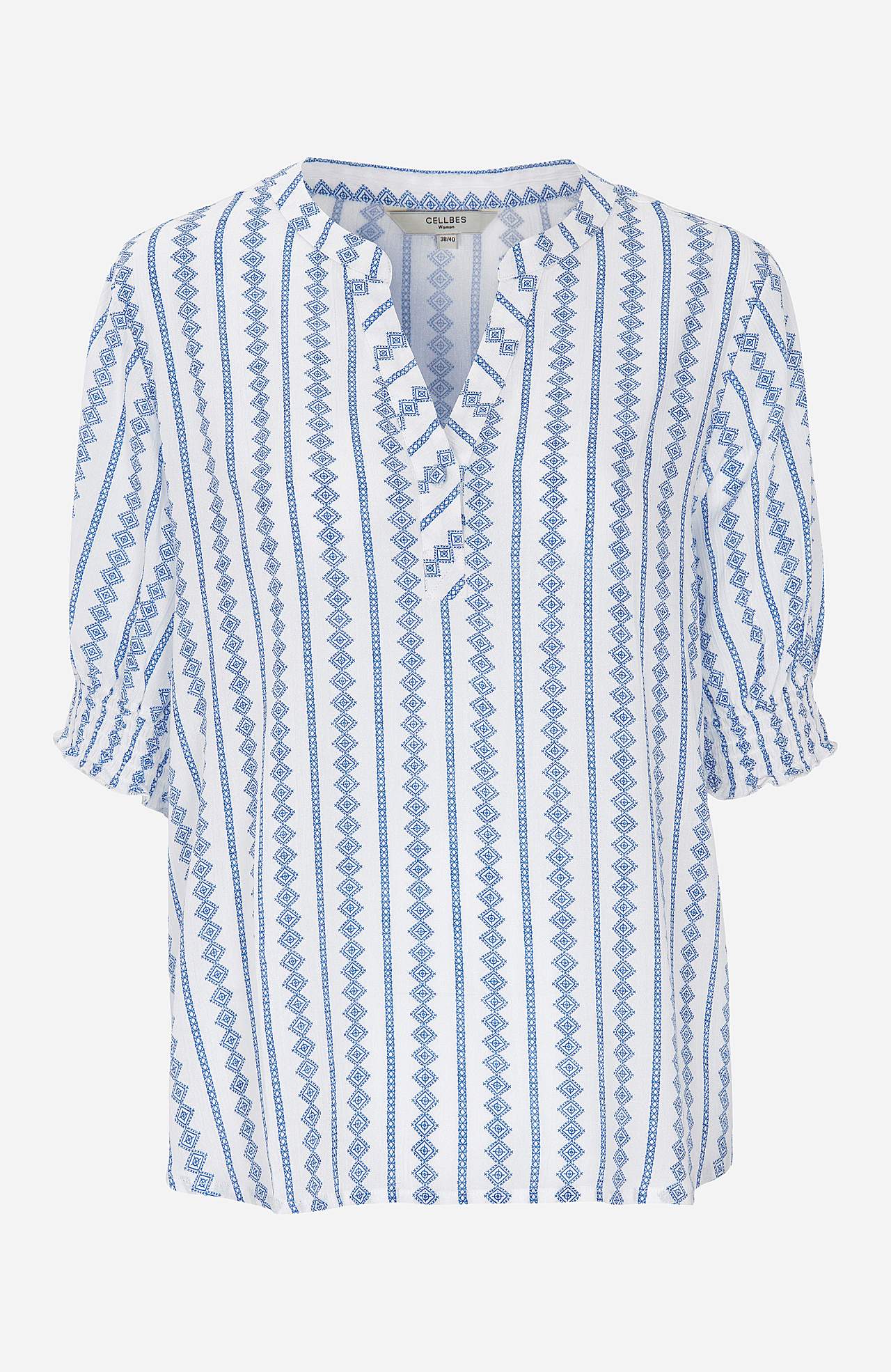 Crepe blus med smock Mia