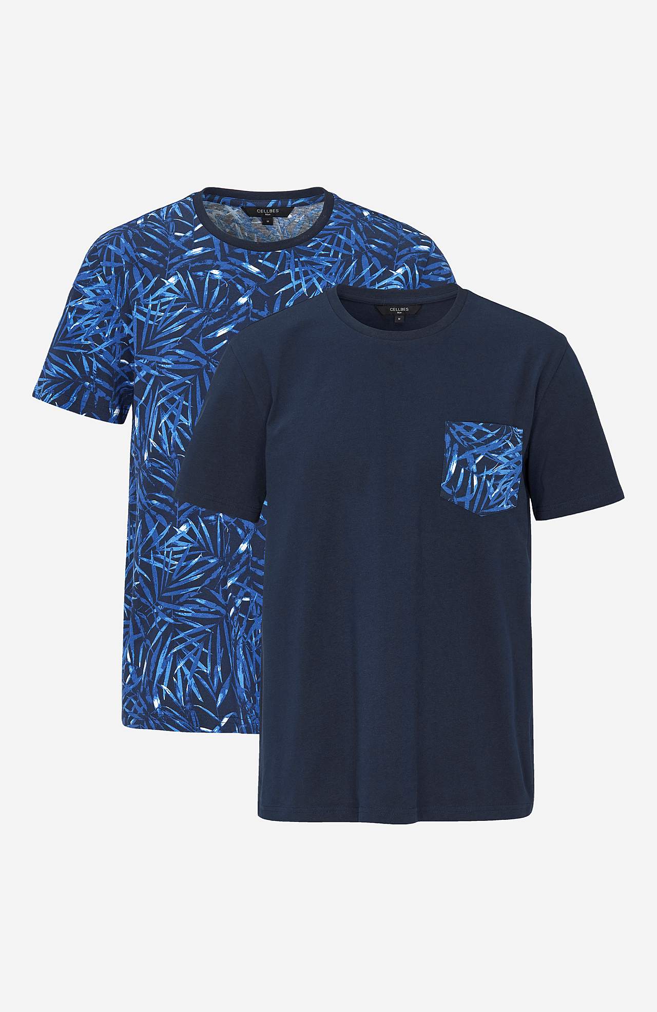 T-shirt med bröstficka Elon 2-pack