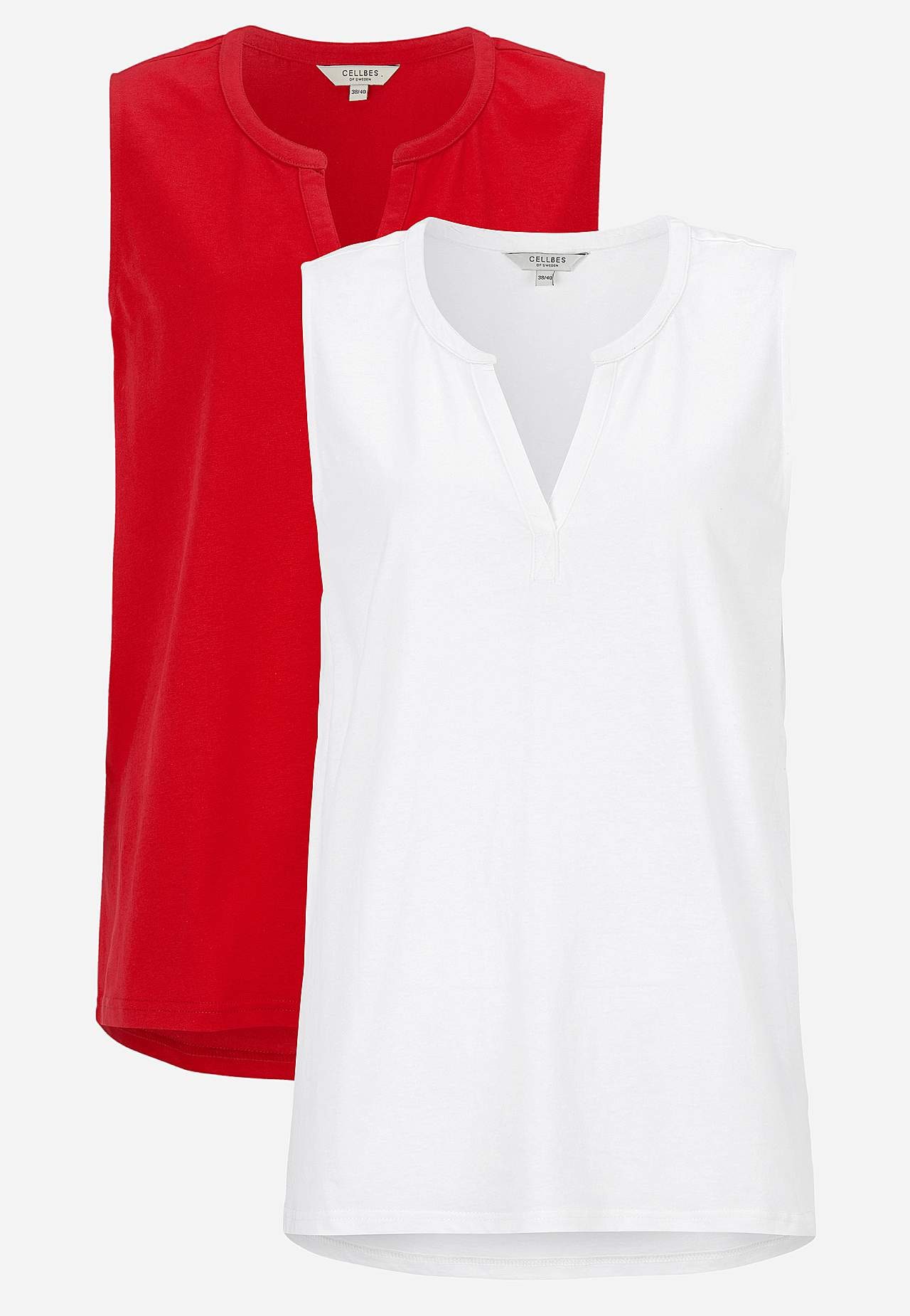 Ärmlös topp i ekologisk bomull 2-pack