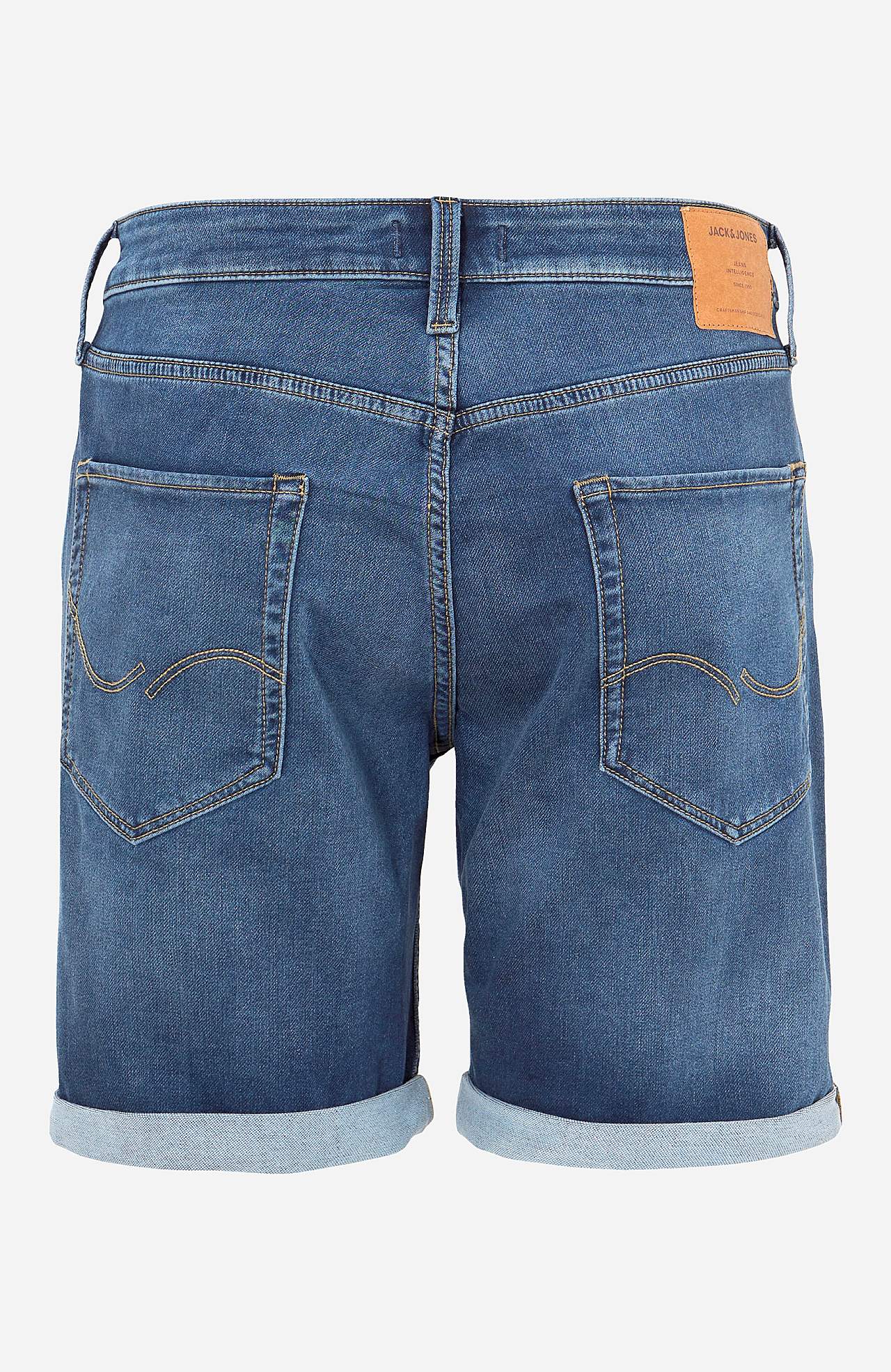 Mellanblåa, superstretchiga jeansshorts Rick Icon