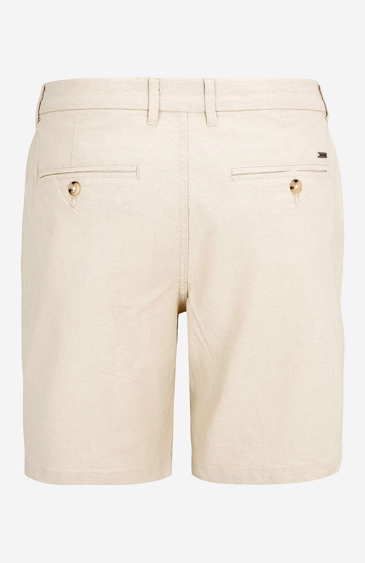 Enfärgade shorts i bomull och linnemix