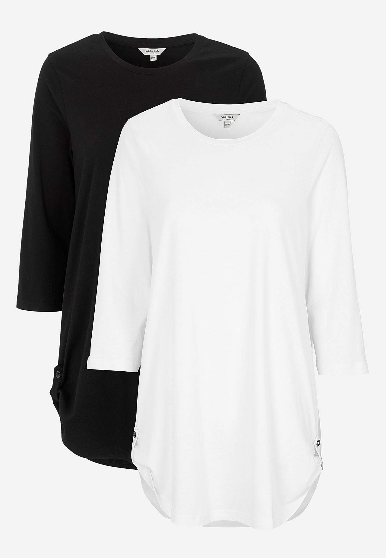 Trikåtunika med 3/4-ärm 2-pack