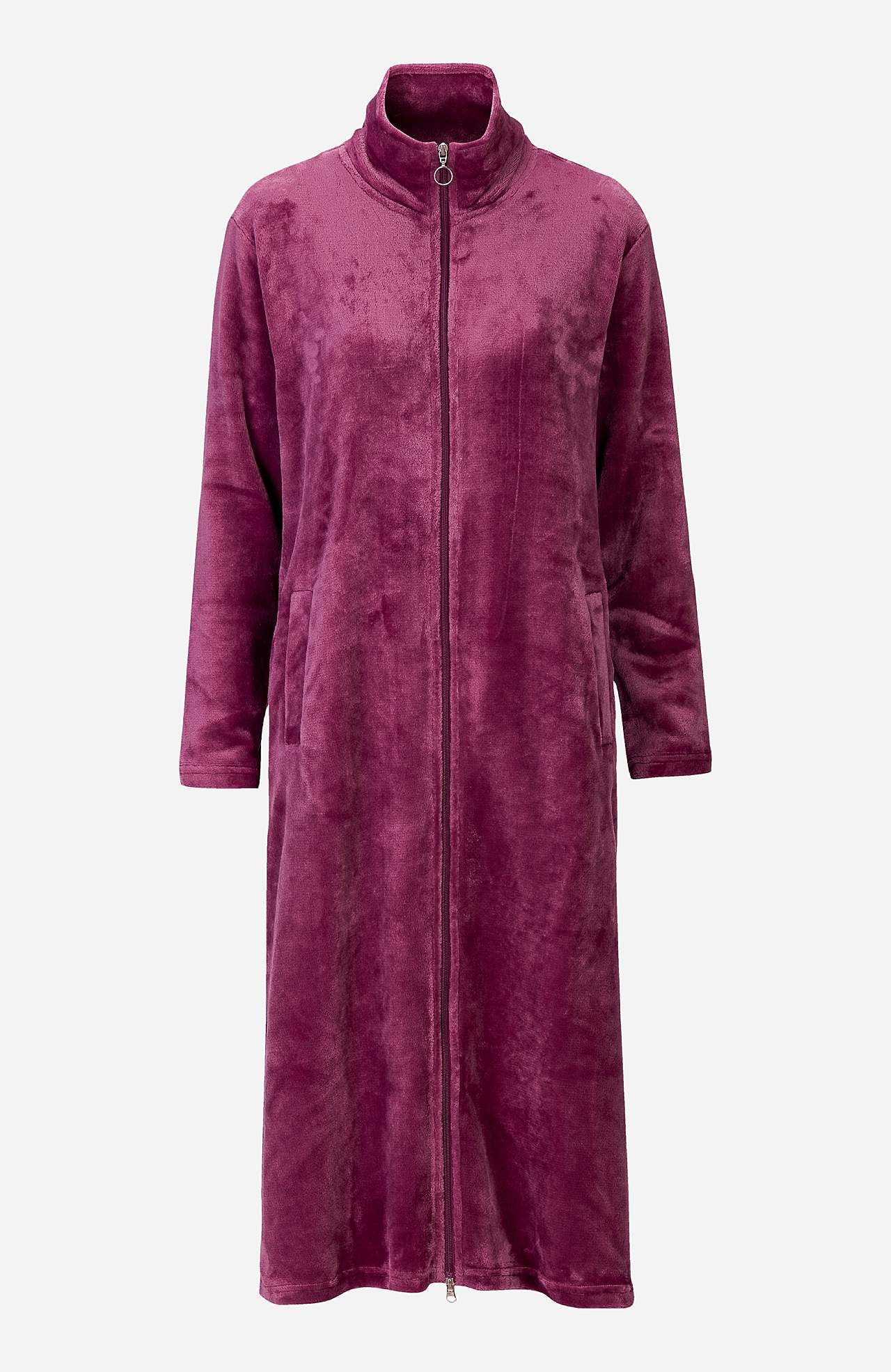 Morgonrock i fleece med sidofickor