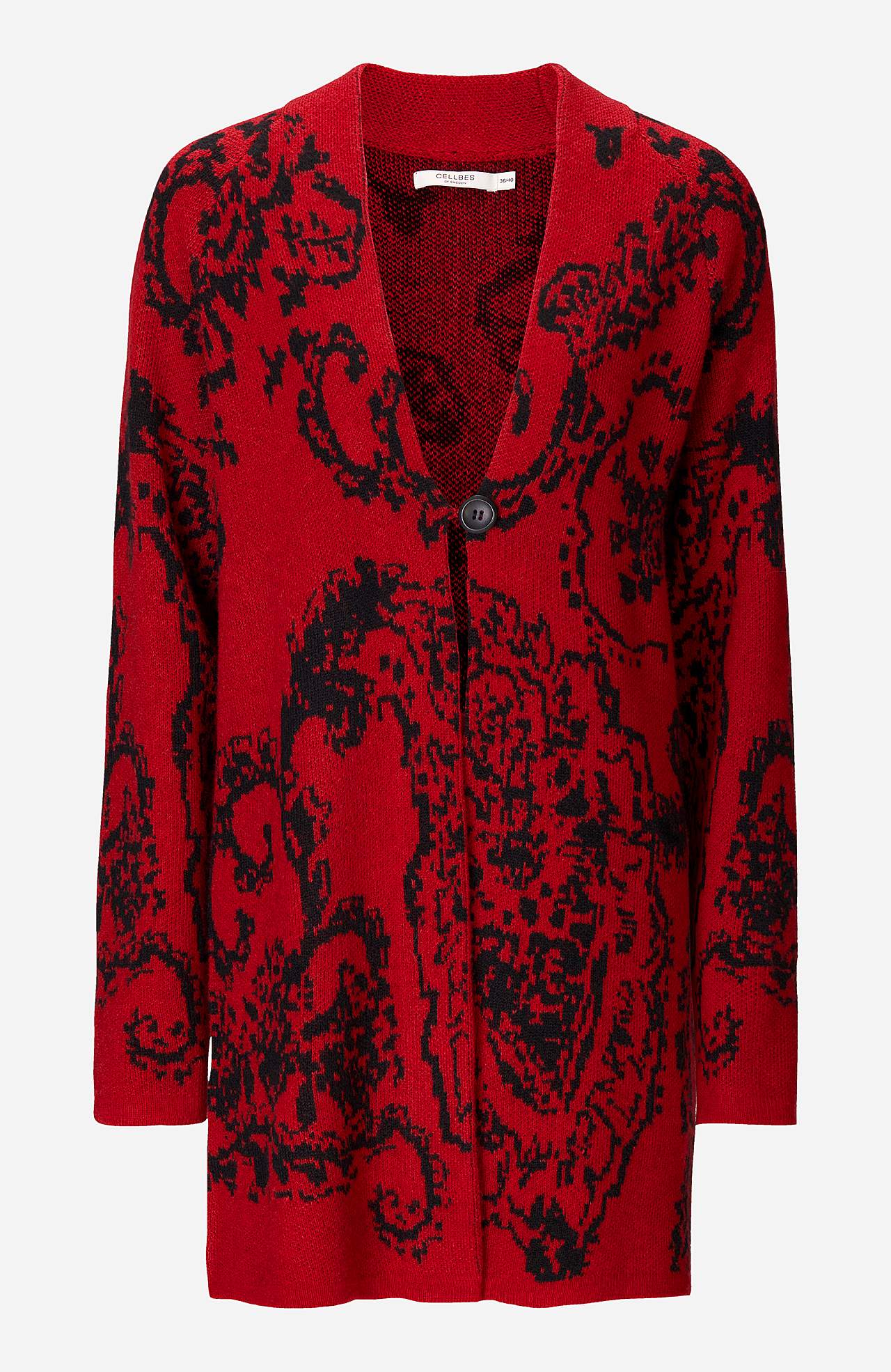 Jacquardstickad cardigan
