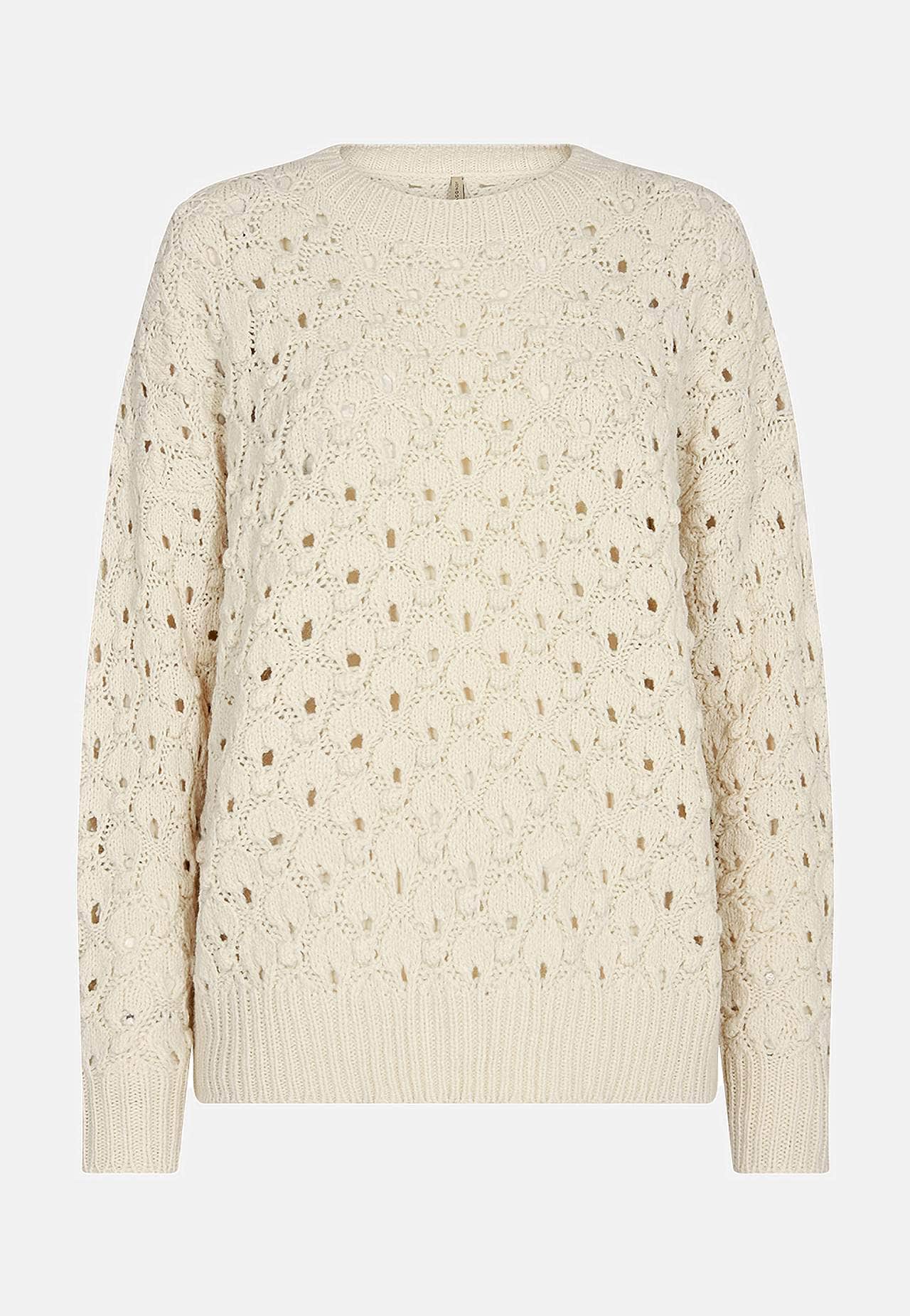 Stickad tröja med fint hålmönster