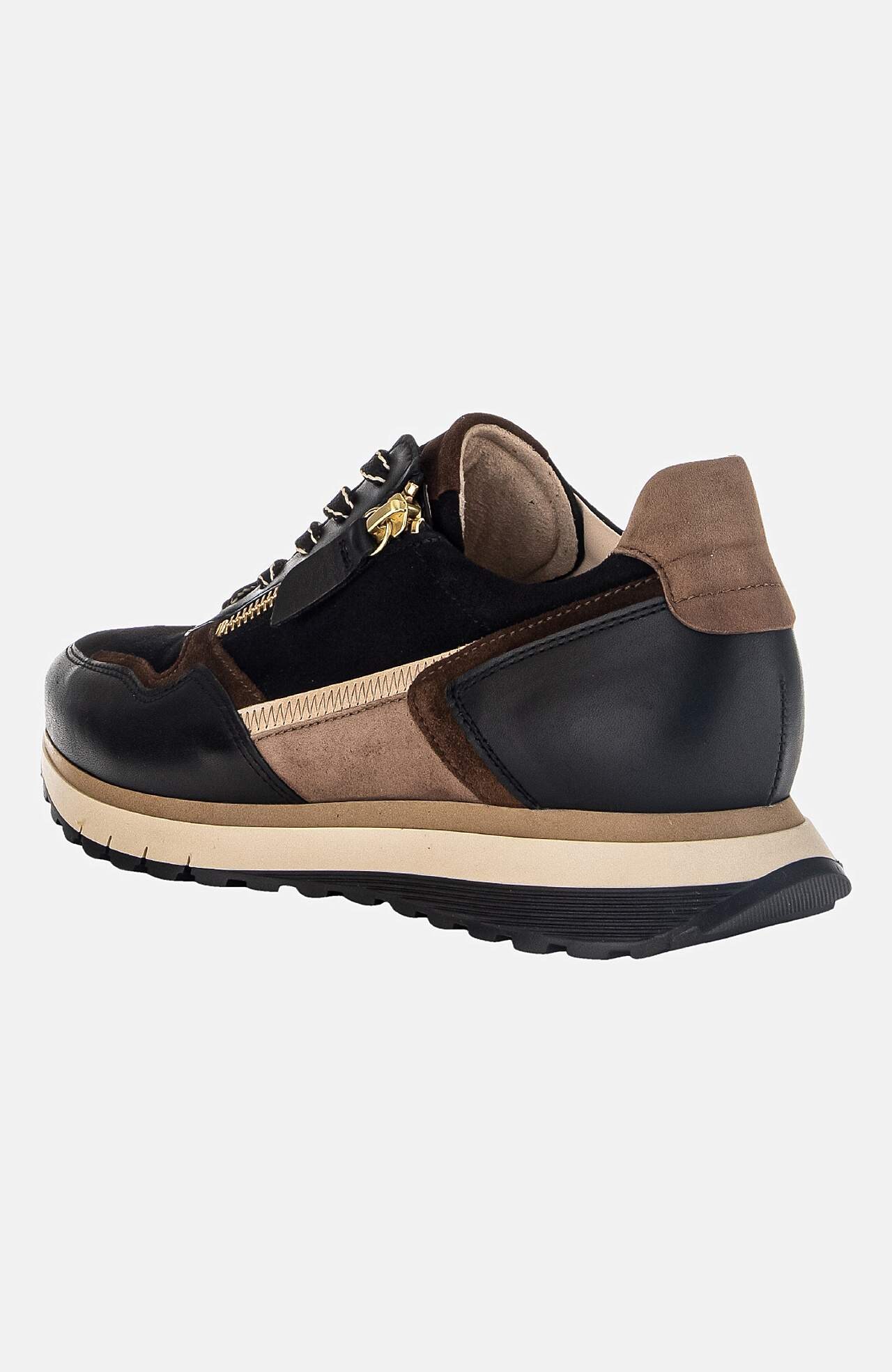 Blockfärgad sneaker i skinn