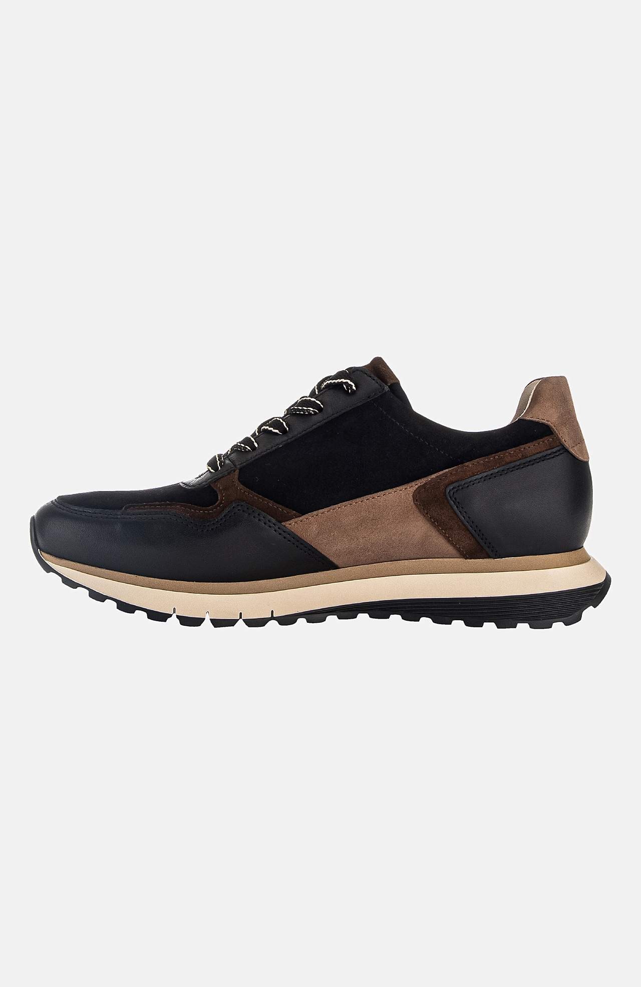Blockfärgad sneaker i skinn