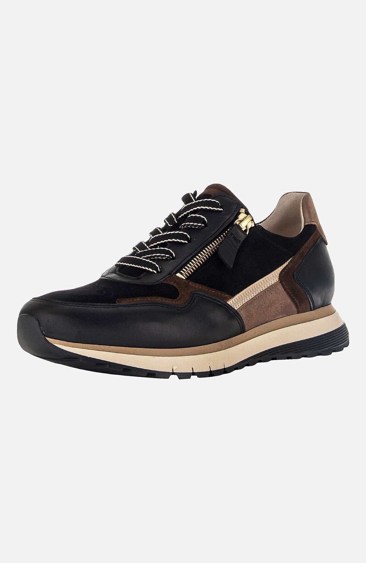 Blockfärgad sneaker i skinn