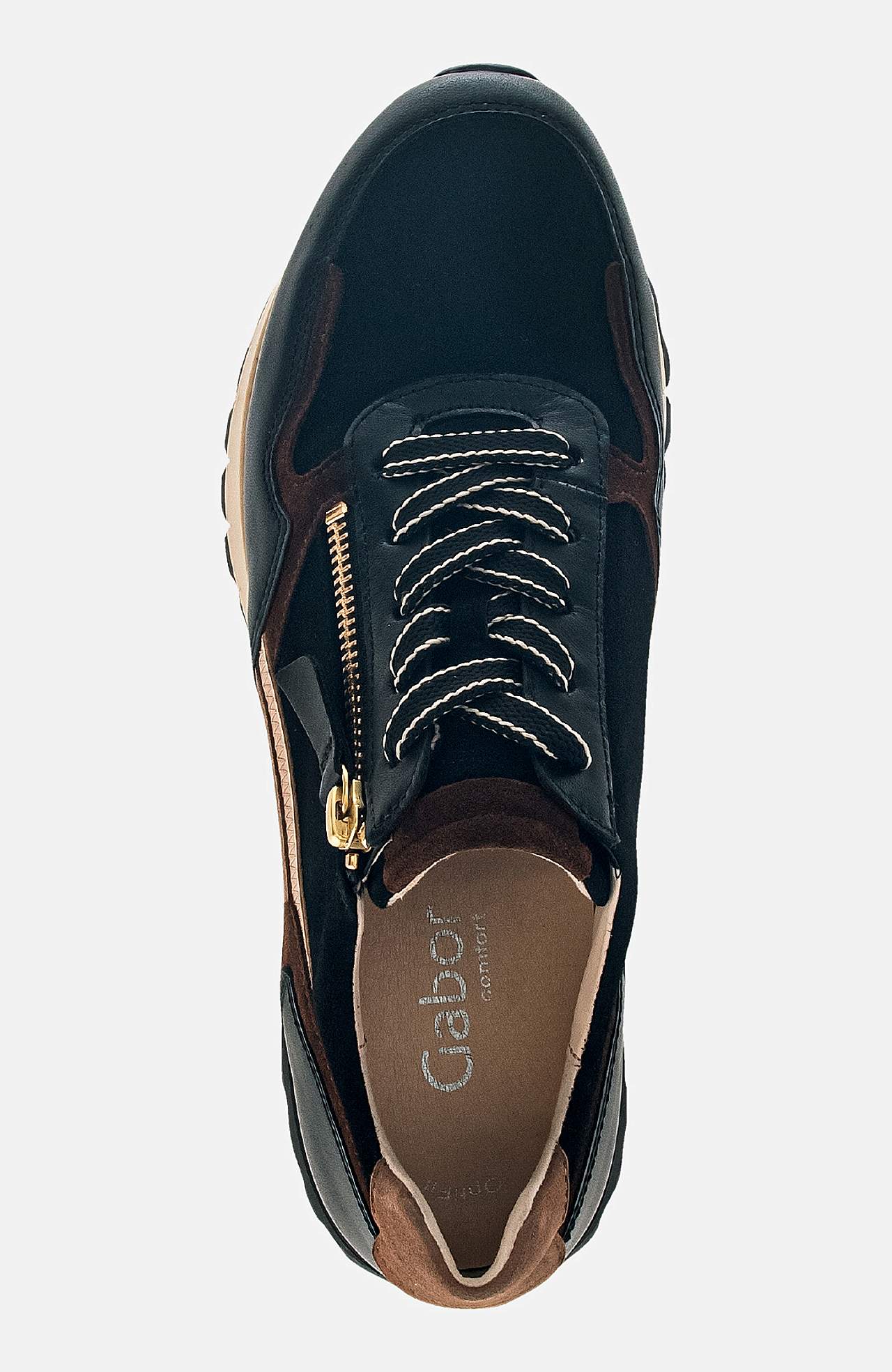 Blockfärgad sneaker i skinn