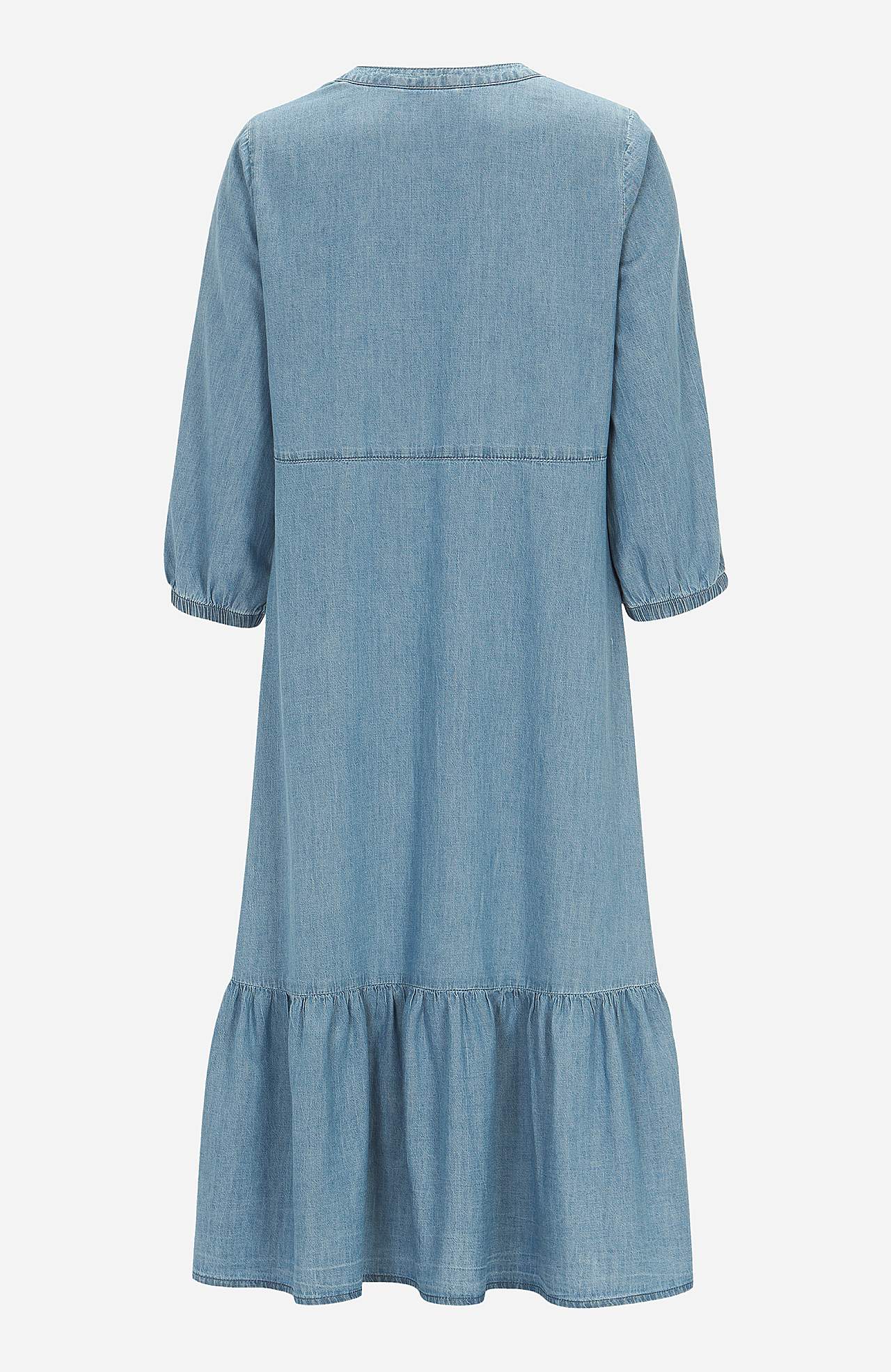 Jeansklänning med volang
