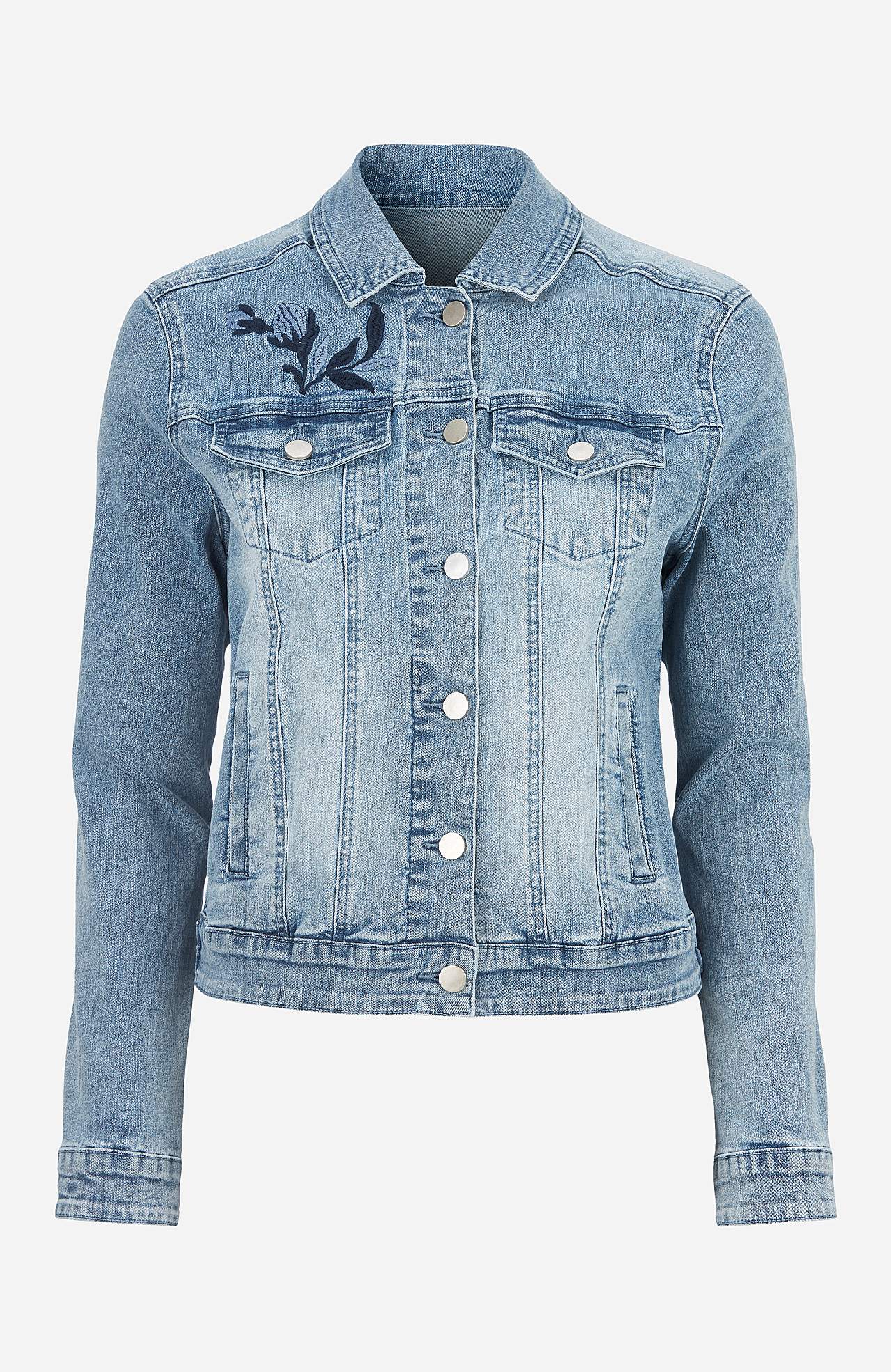 Jeansjacka med broderier