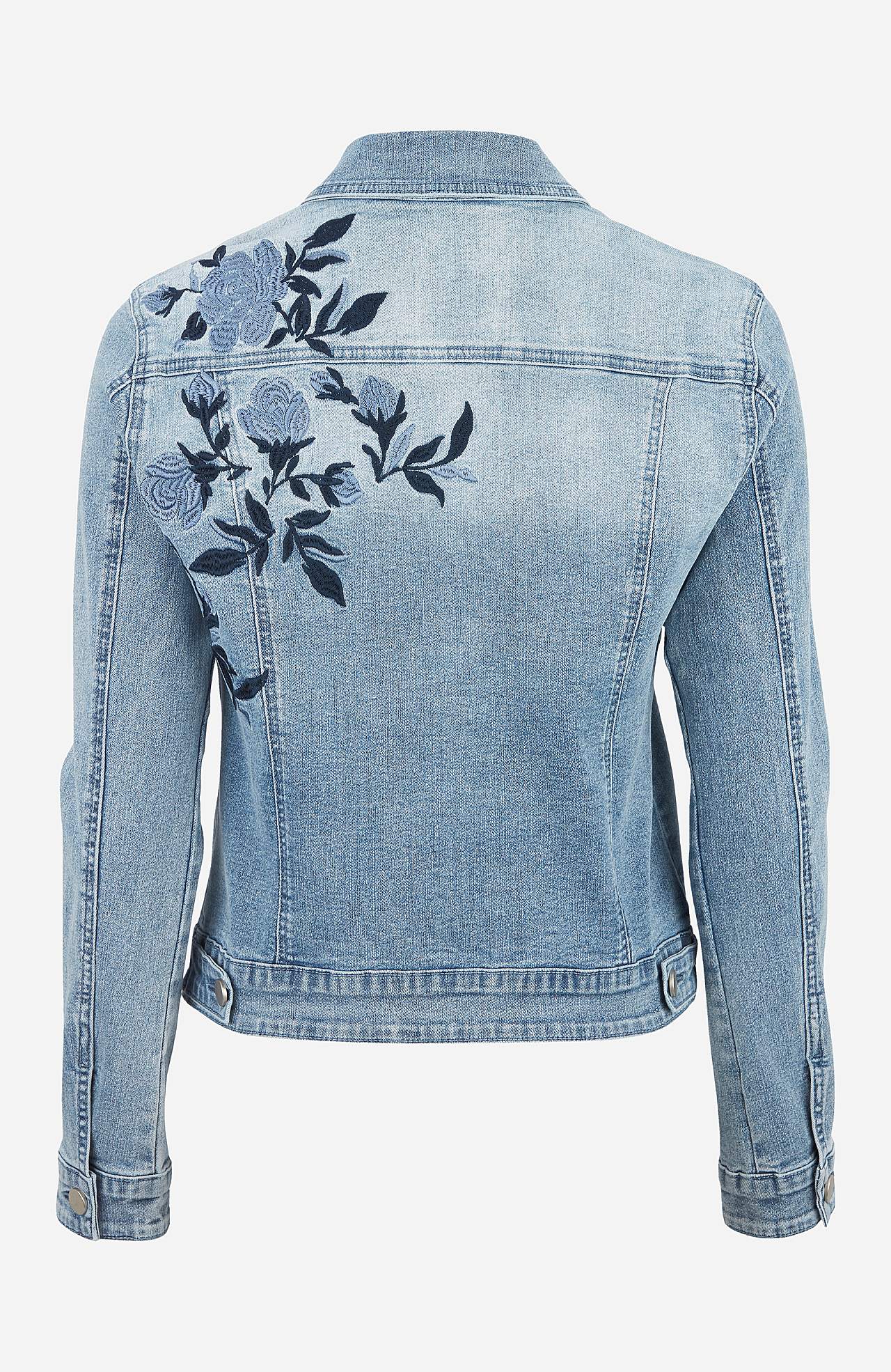 Jeansjacka med broderier