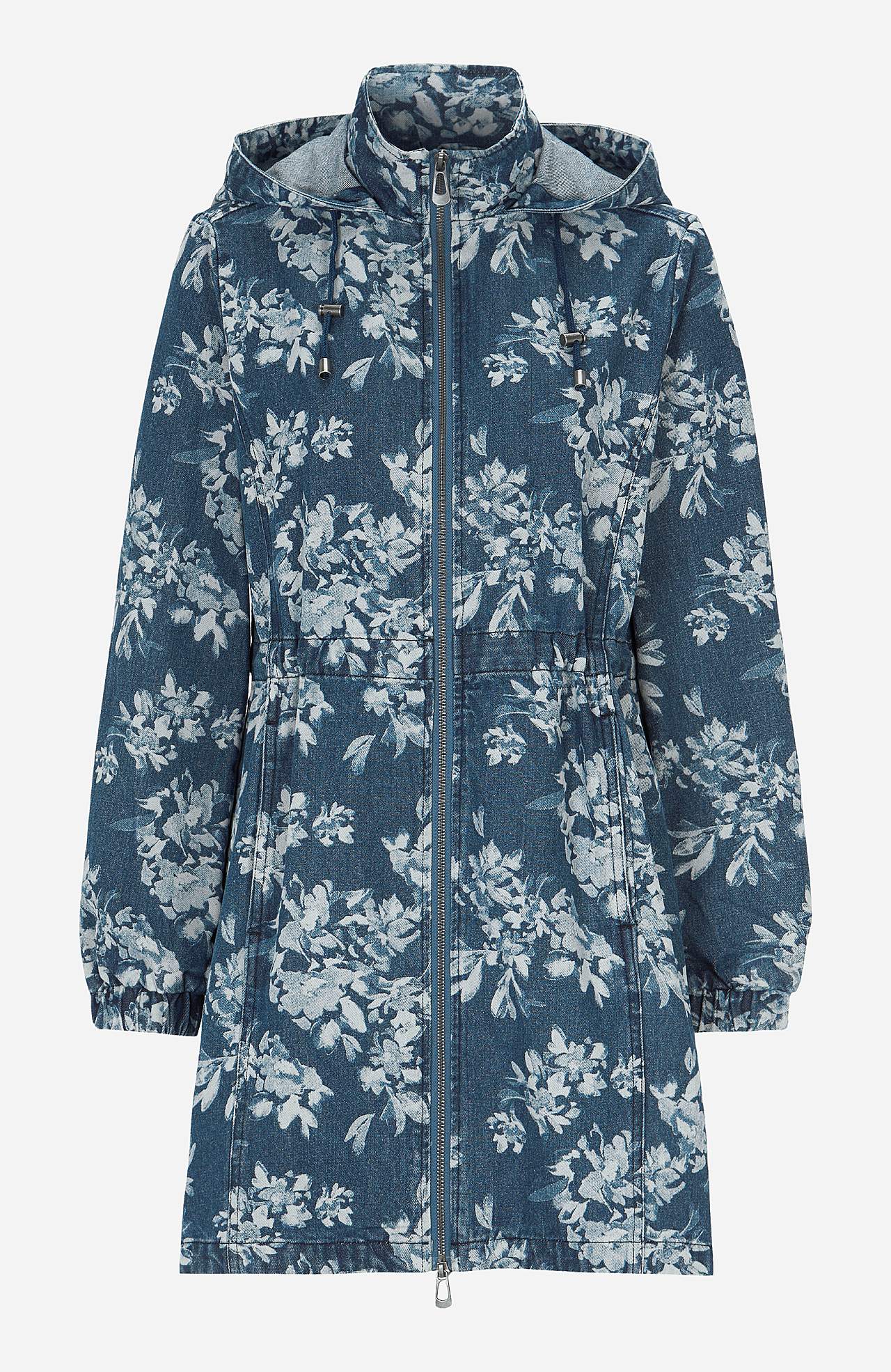 Mönstrad parkas i denim