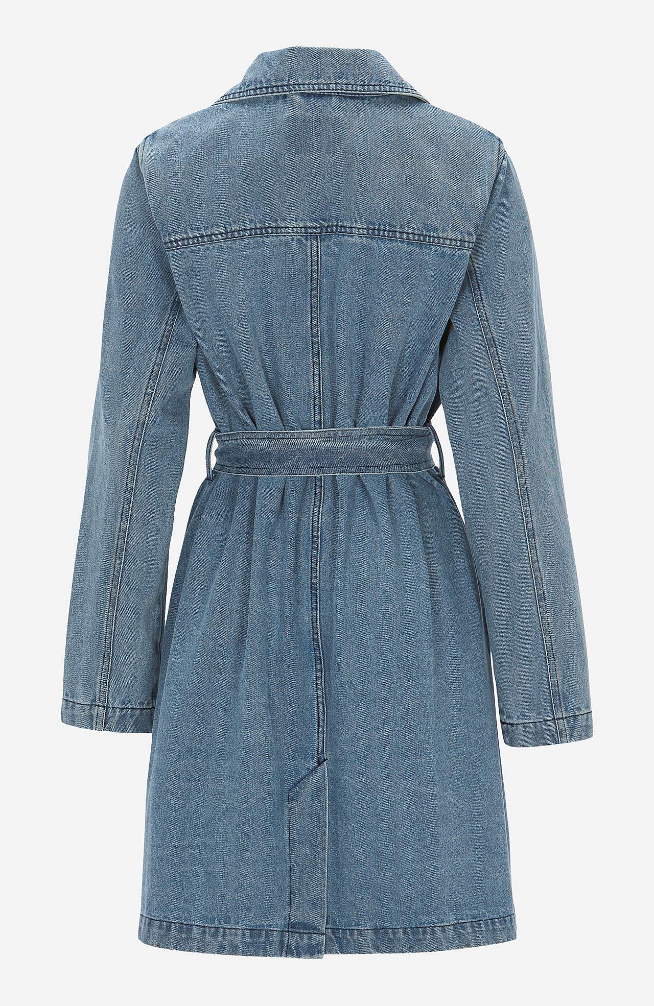 Kappa i denim med knytskärp