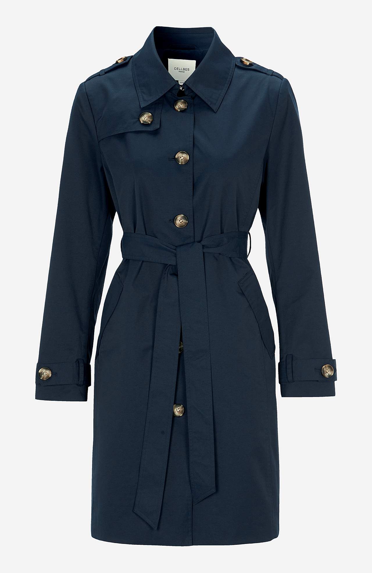 Enkelknäppt trenchcoat