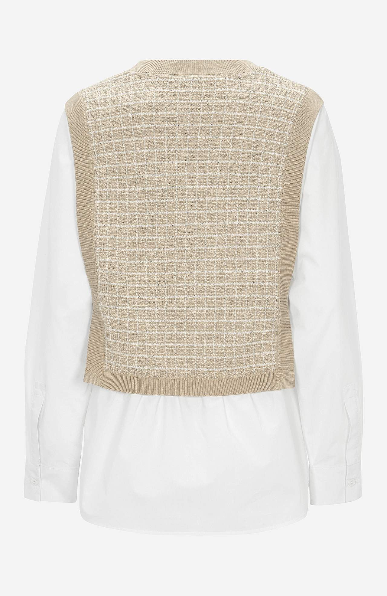 Skjorta med fastsydd pullover