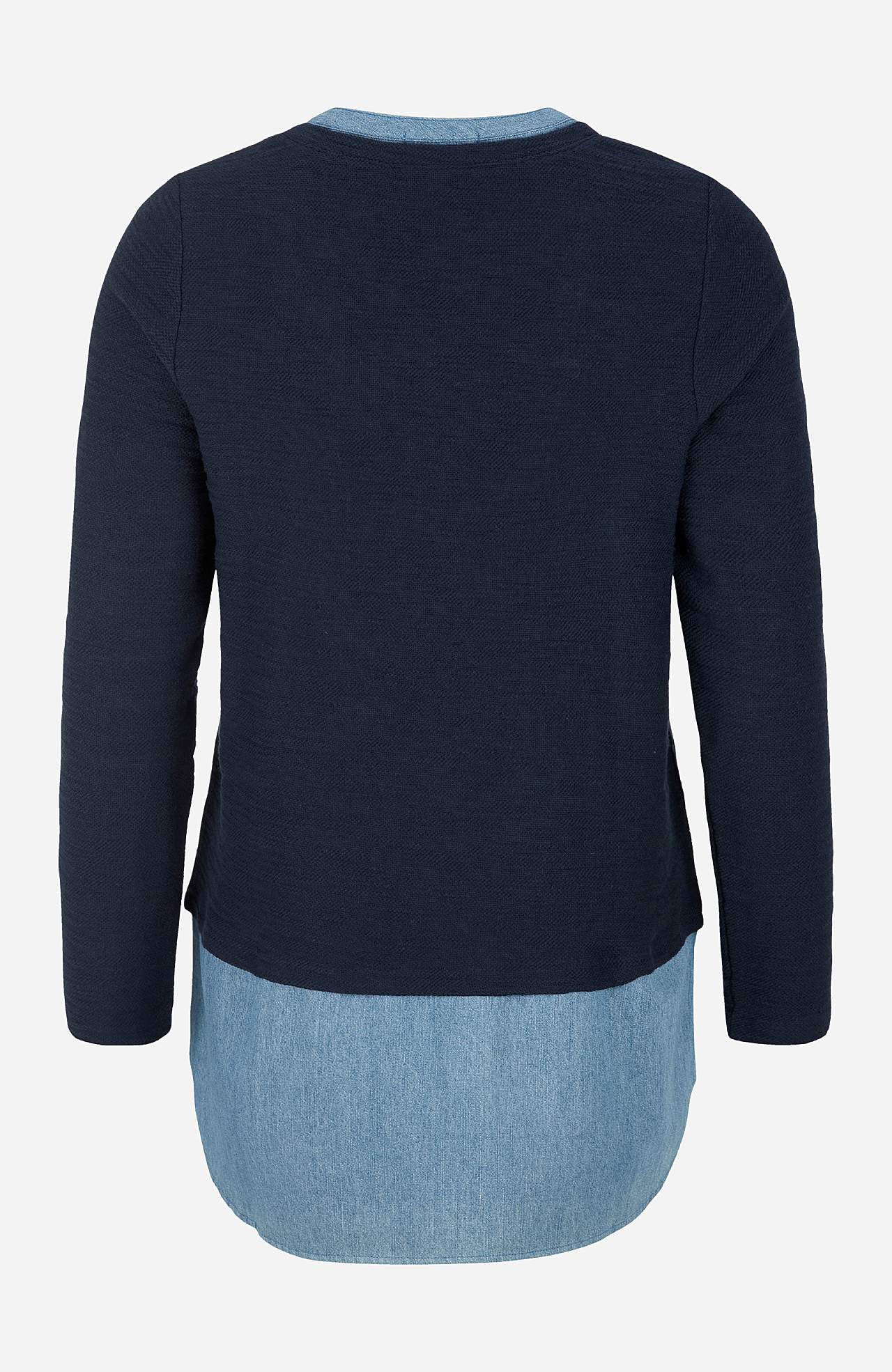 Trikåtunika med detaljer i denim Denise