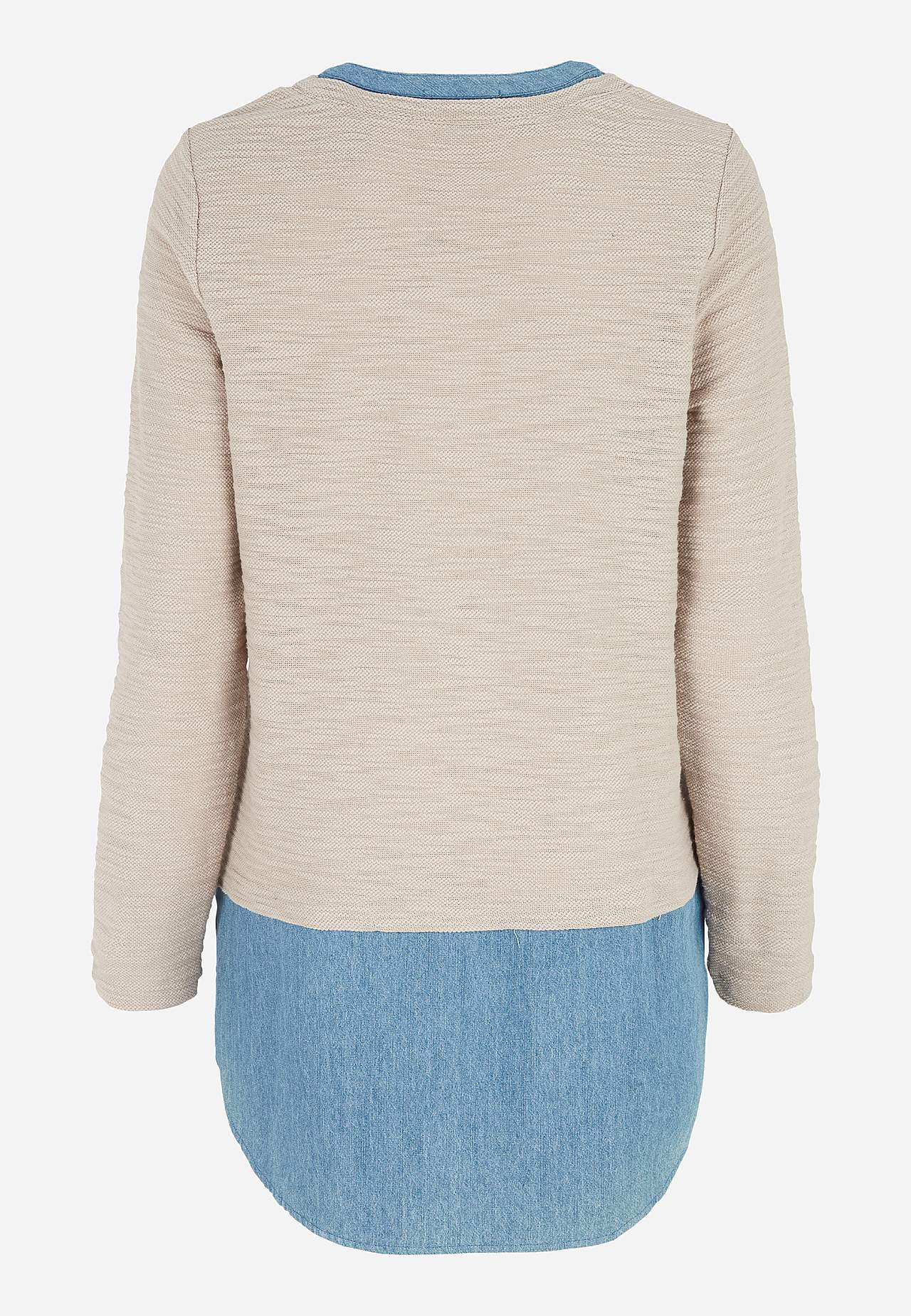 Trikåtunika med detaljer i denim Denise