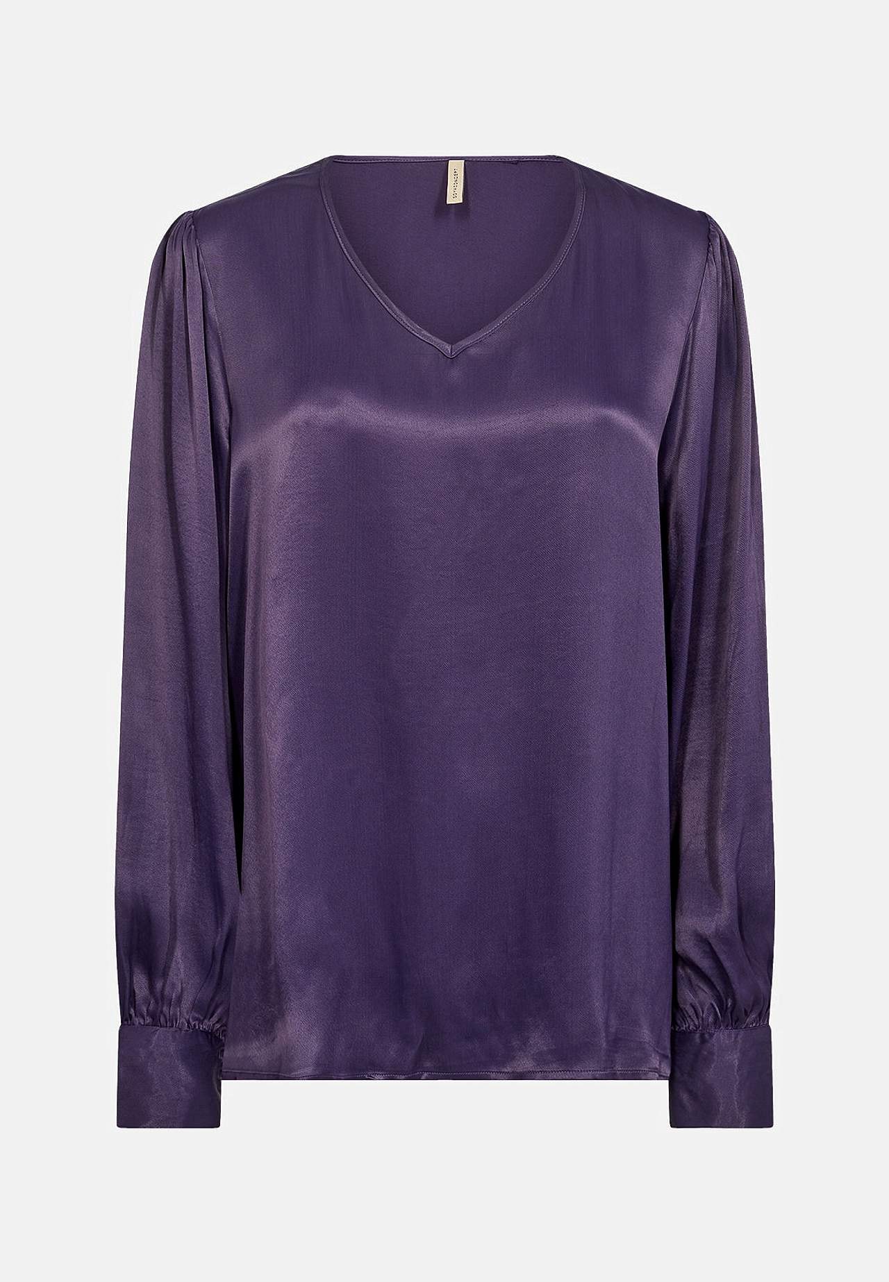 Satinblus med v-ringning