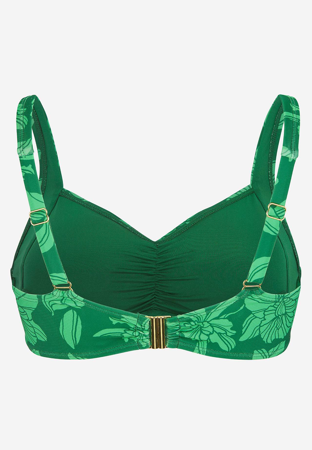 Blommönstrad, bygellös bikini-bh