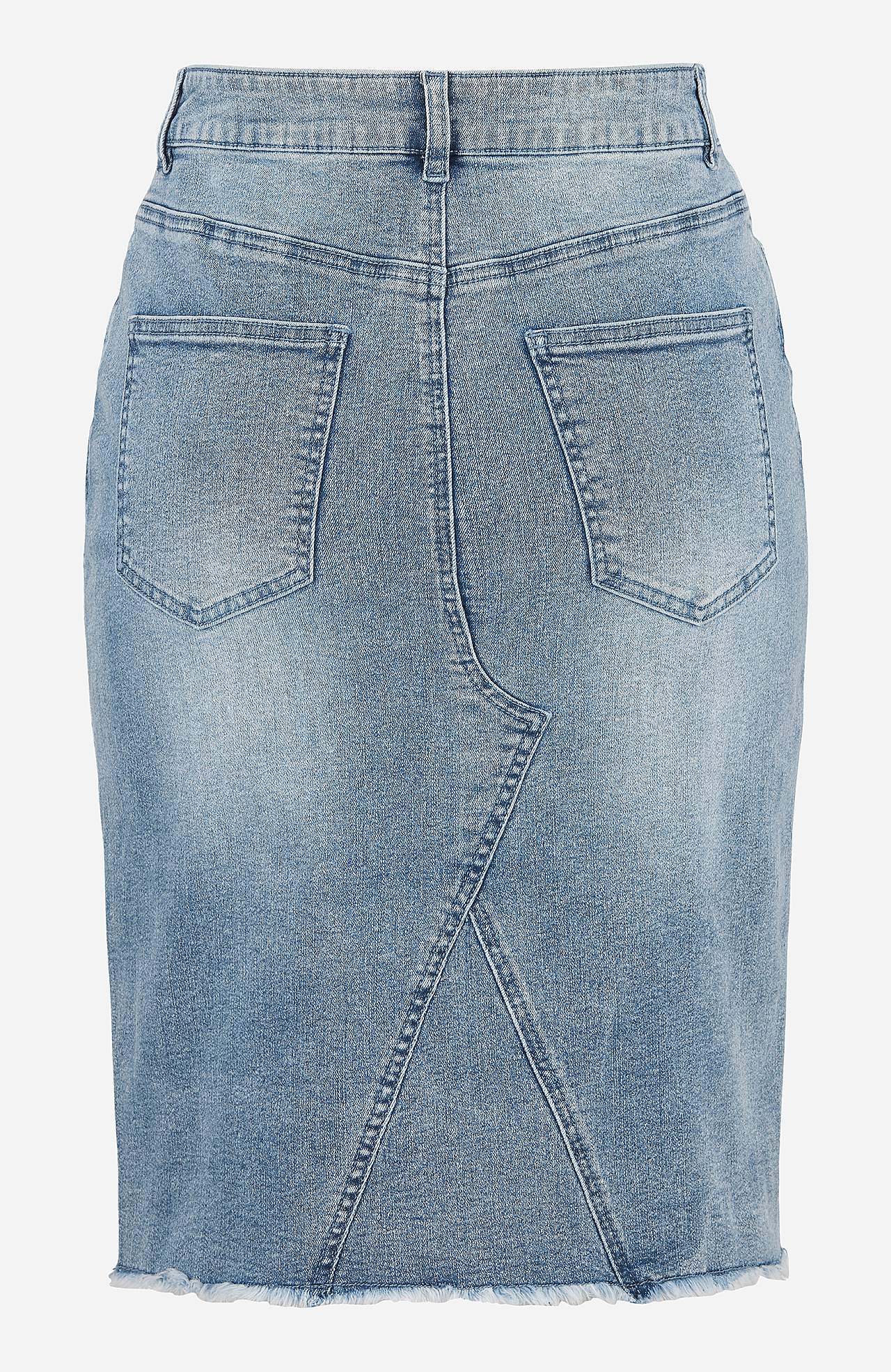 Jeanskjol med broderier