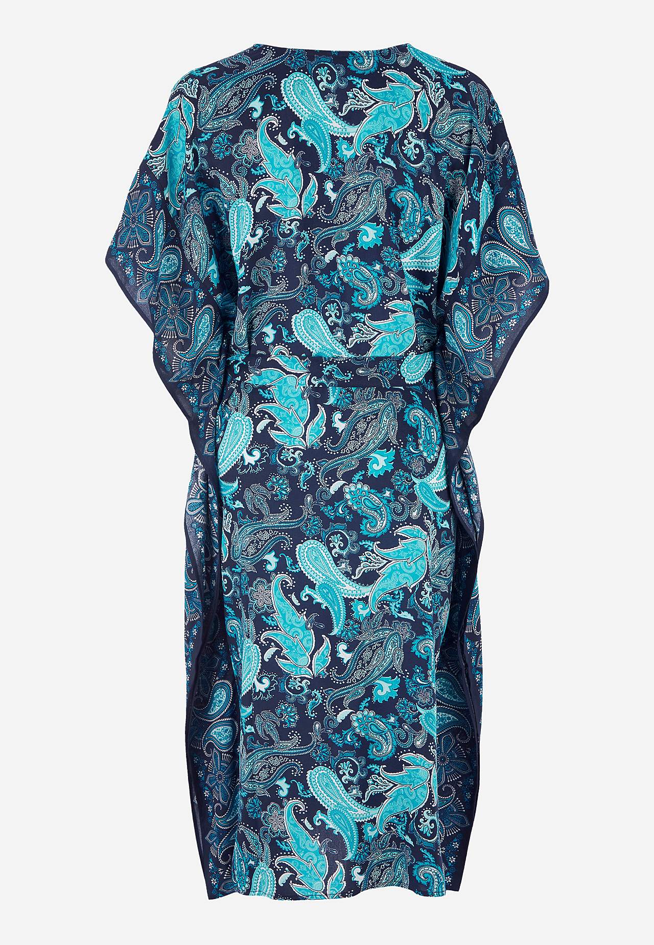 Paisleymönstrad strandkaftan med knytskärp