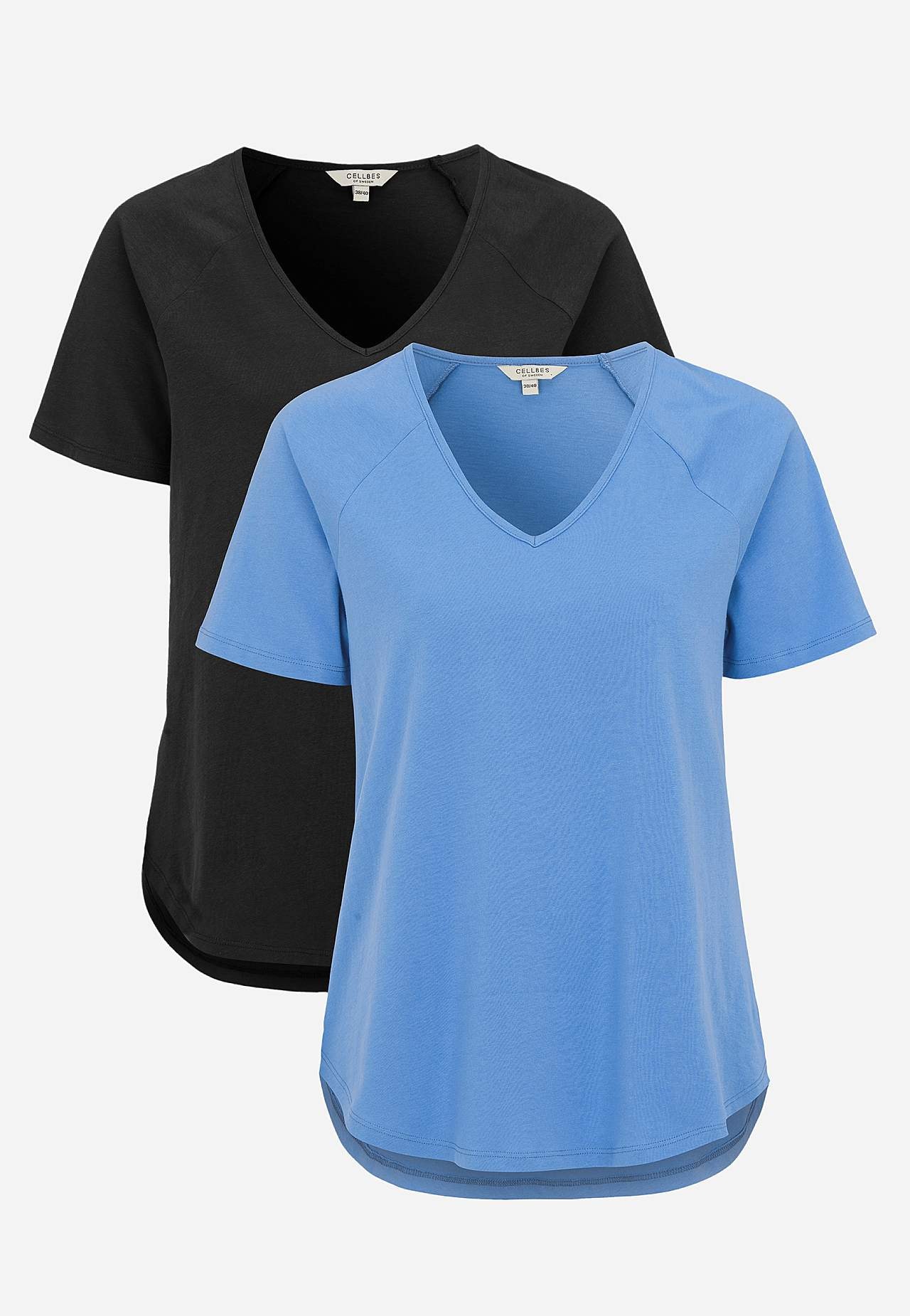 Trikåtopp med raglanärm 2-pack