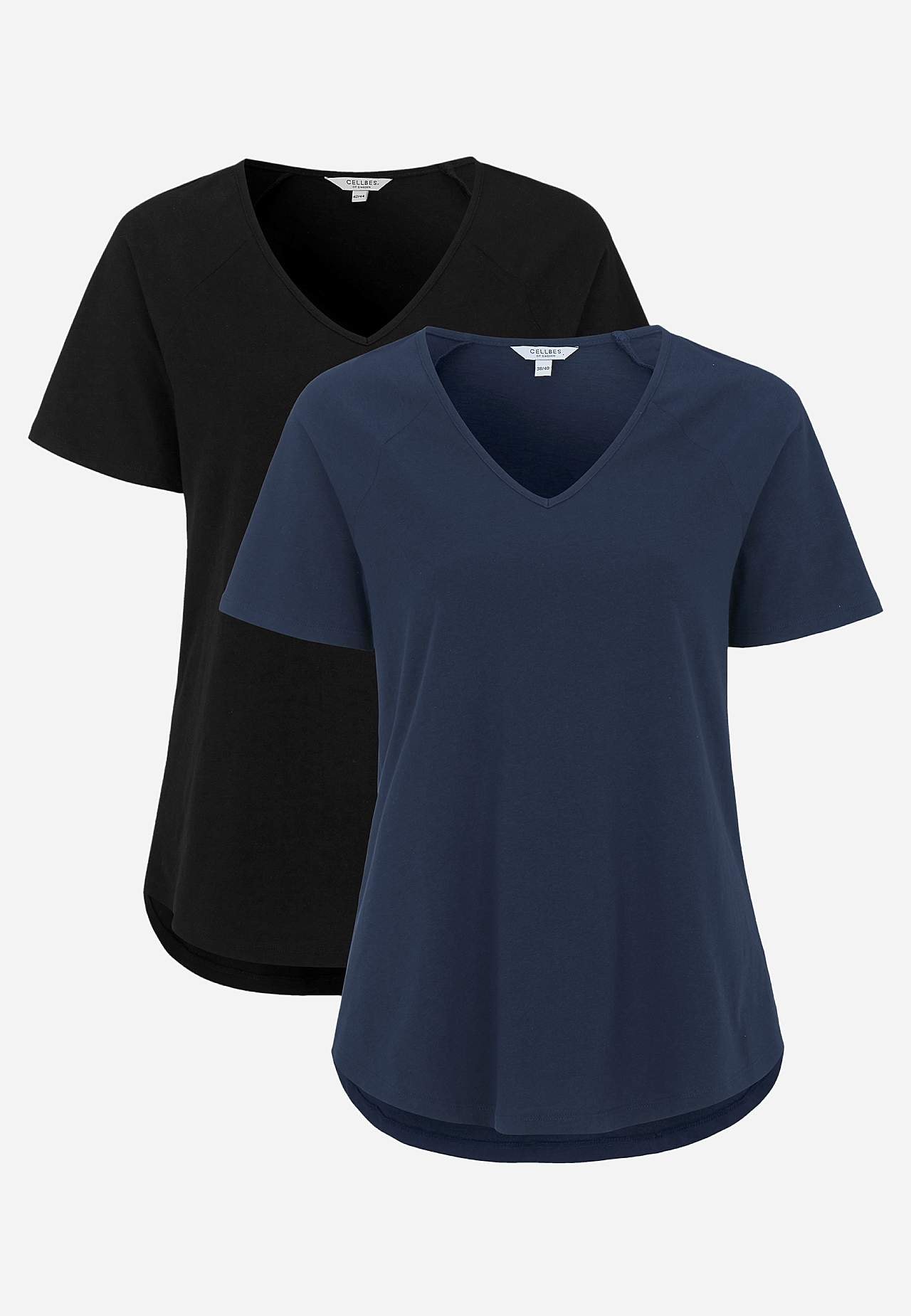 Trikåtopp med raglanärm 2-pack