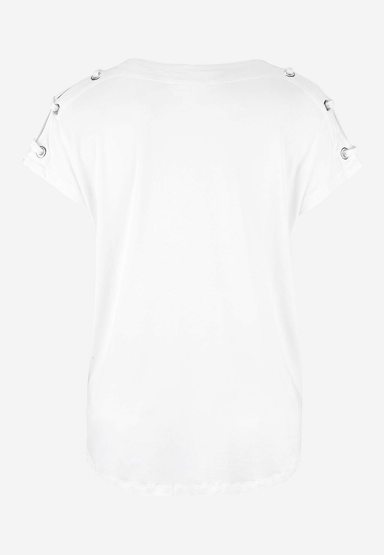 Trikåtopp med dekoration på axeln