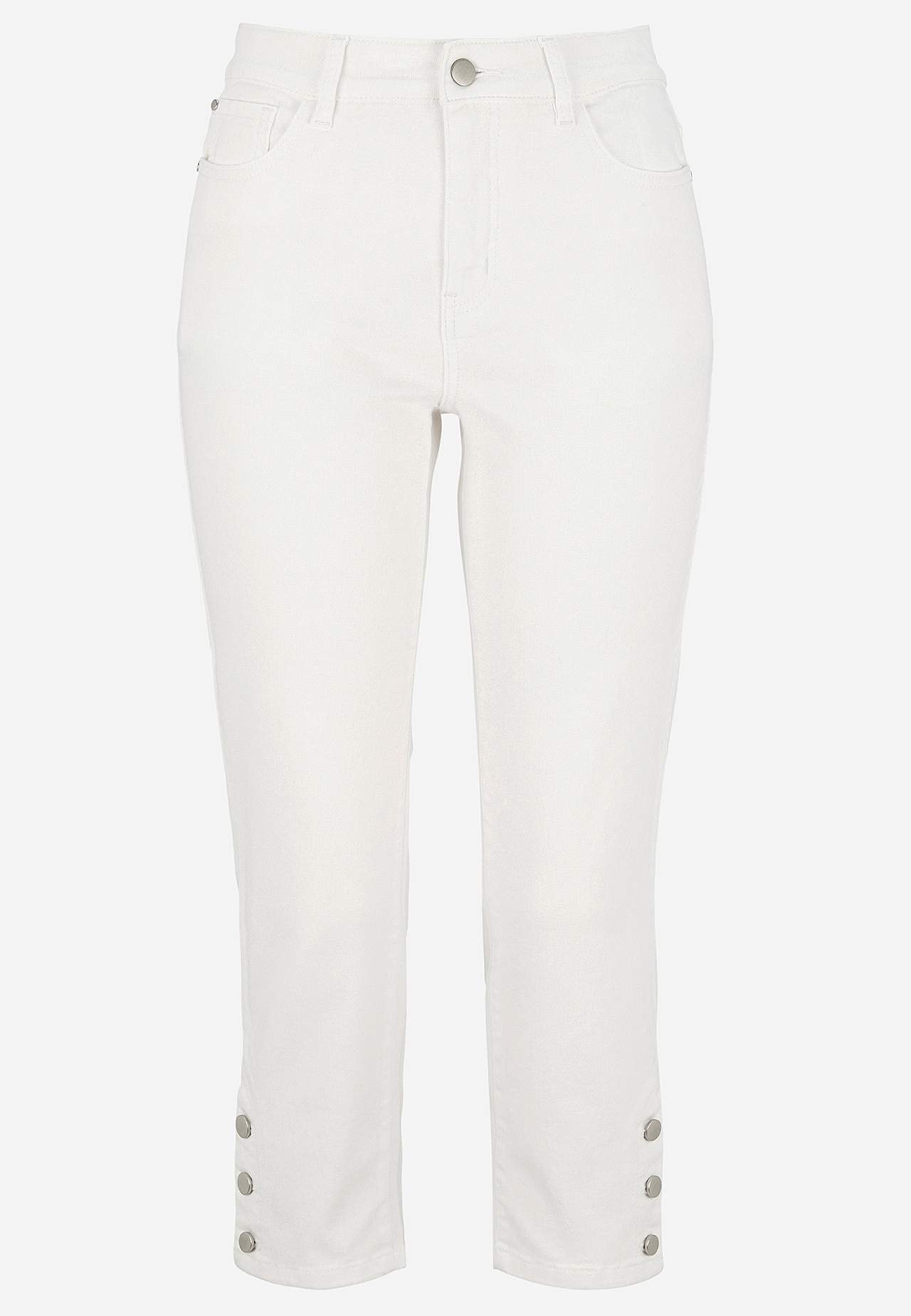 Caprijeans med femficksdesign