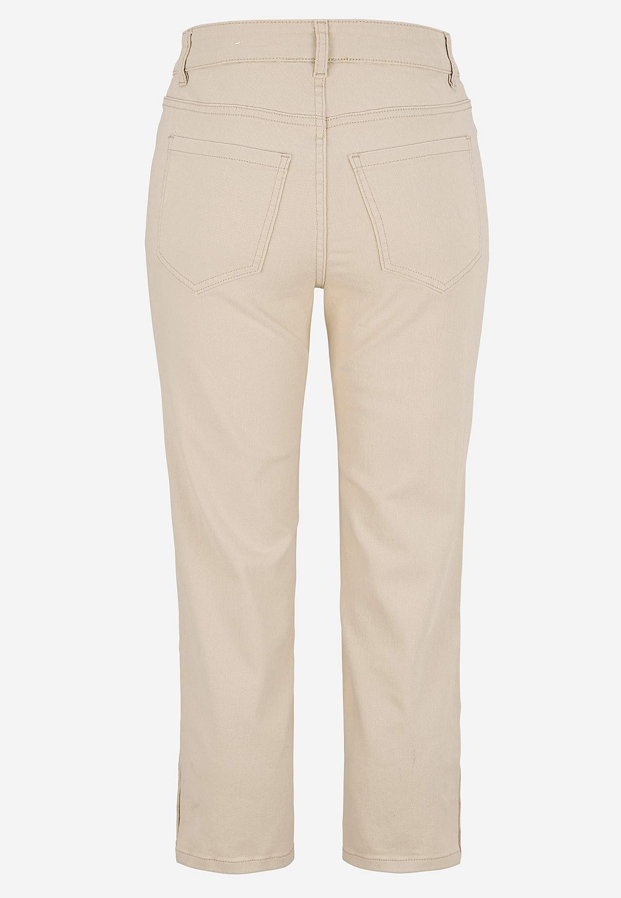 Caprijeans med femficksdesign