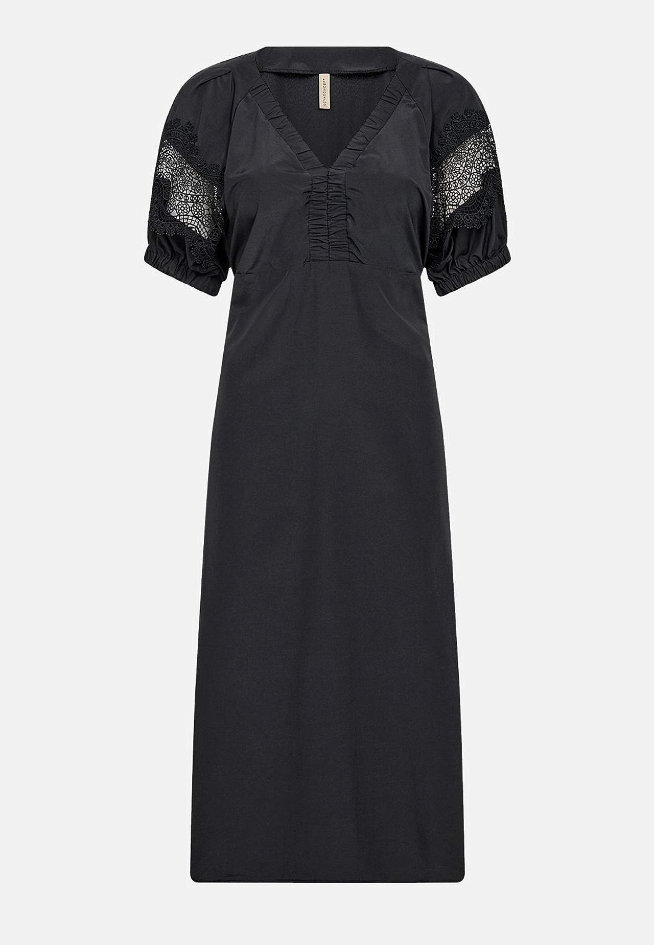 Klänning med broderidetalj på ärmarna