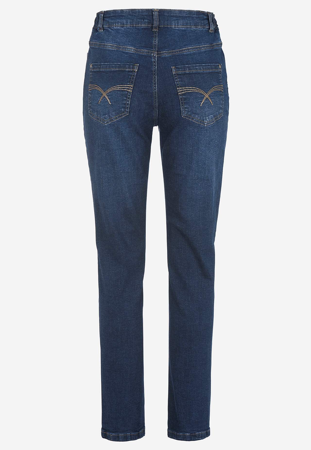 Jeans med resår i sidorna
