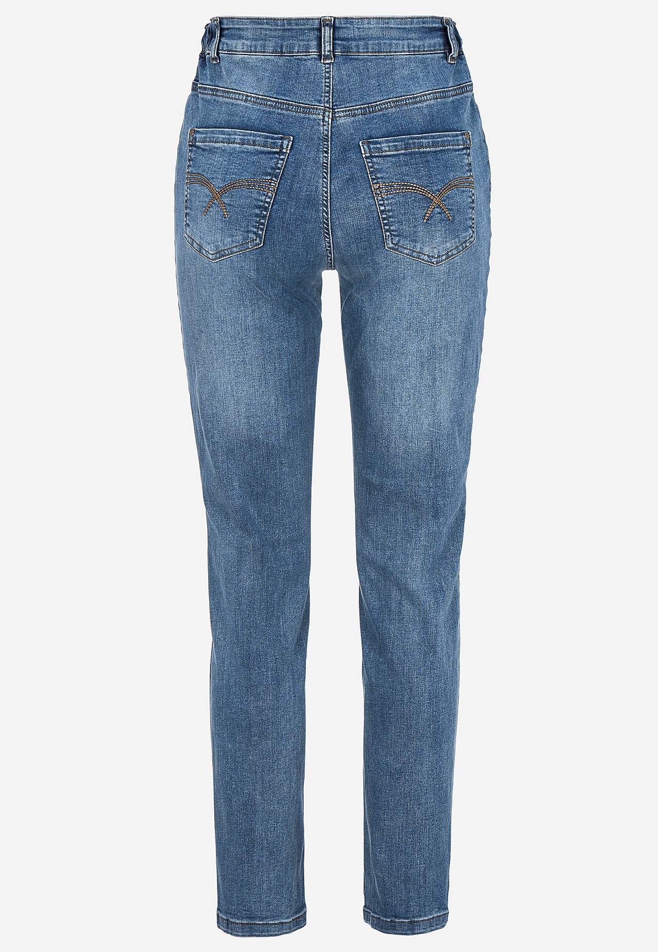 Jeans med resår i sidorna