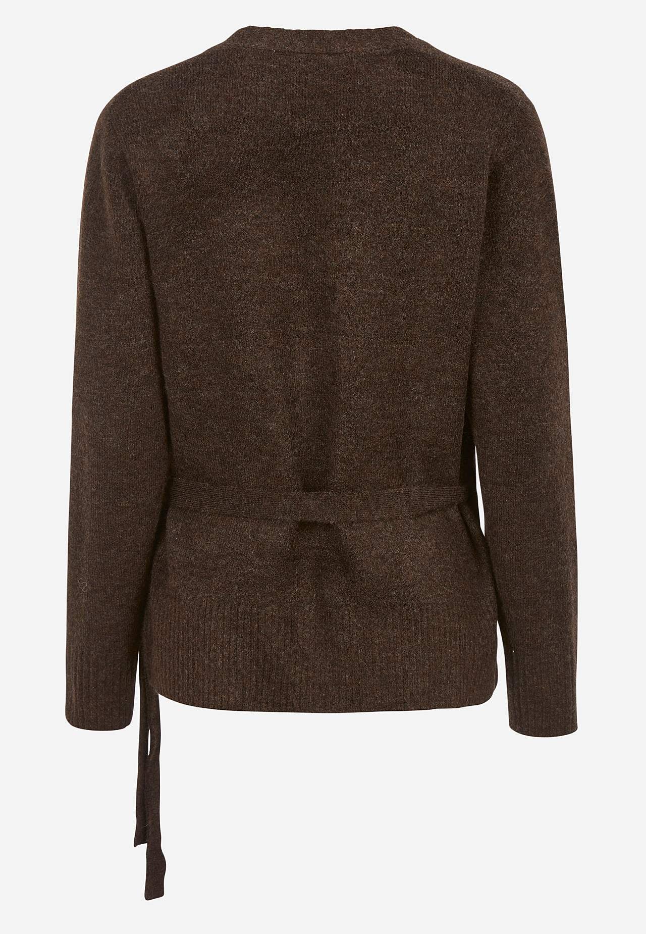 Stickad cardigan med omlottdesign