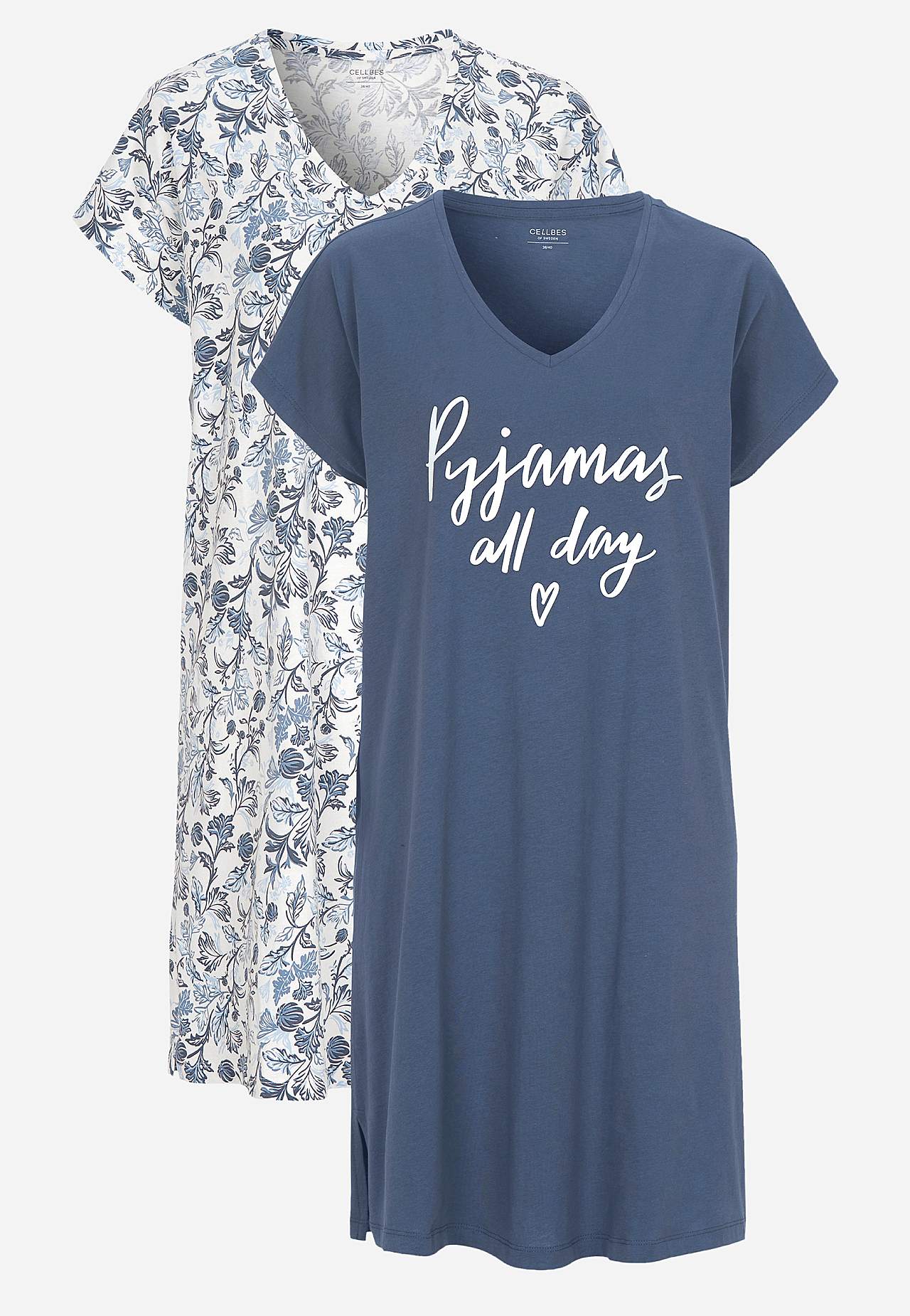 Nattlinne med v-ringning 2-pack