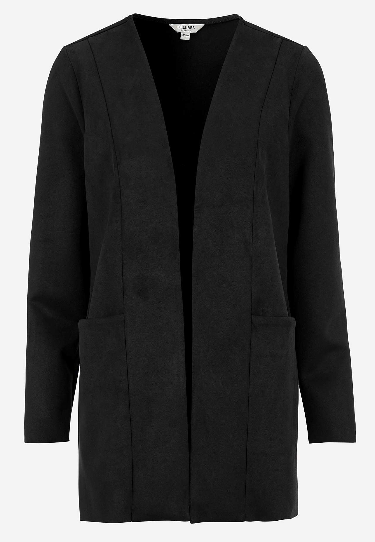 Trikåkavaj med mocka-look