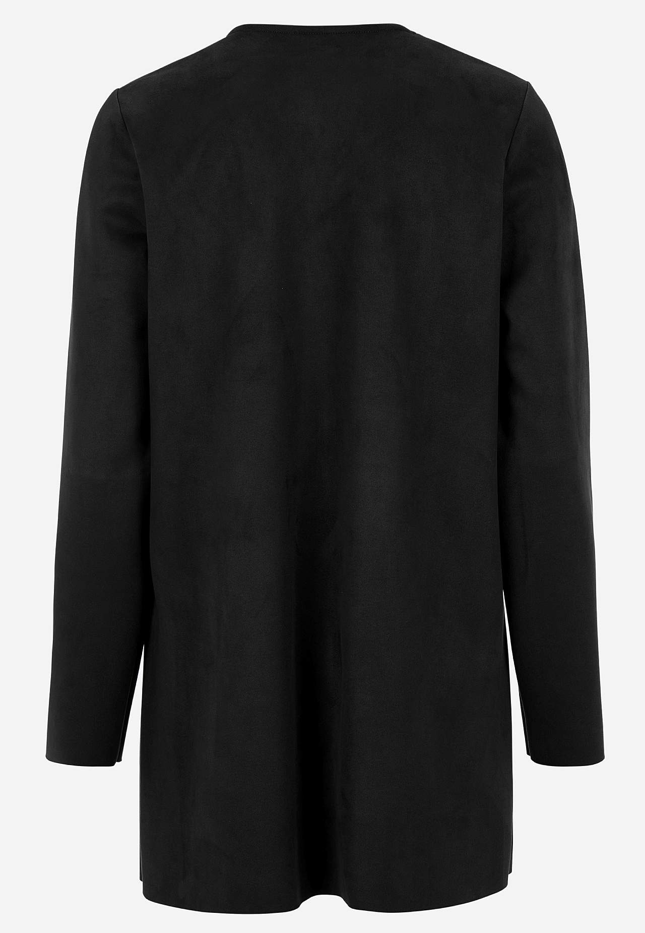 Trikåkavaj med mocka-look