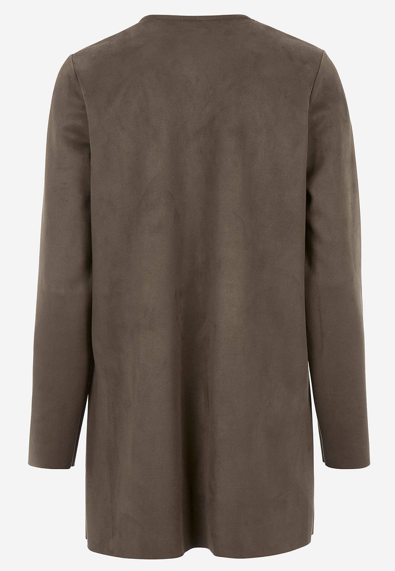 Trikåkavaj med mocka-look