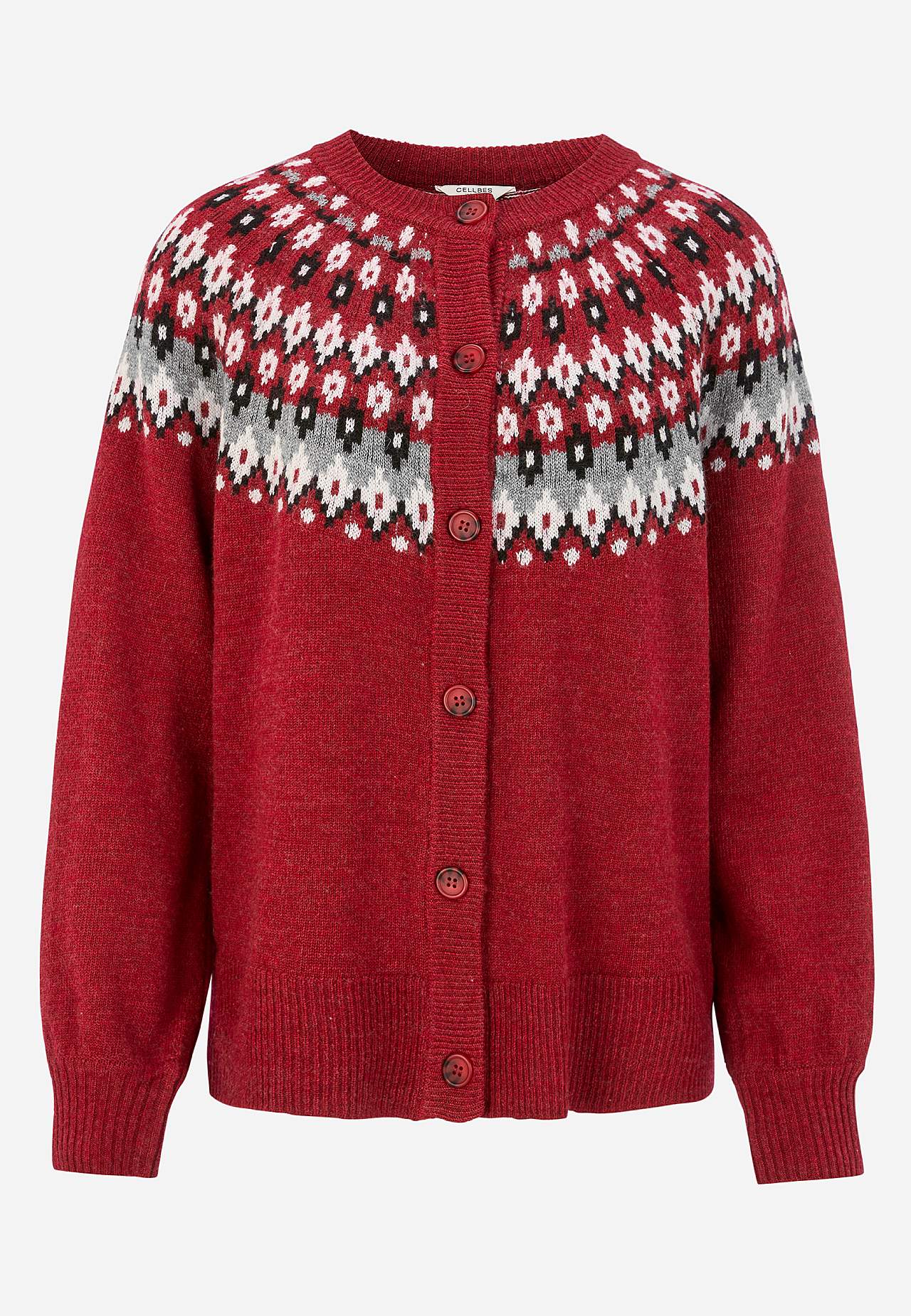 Jacquardmönstrad cardigan