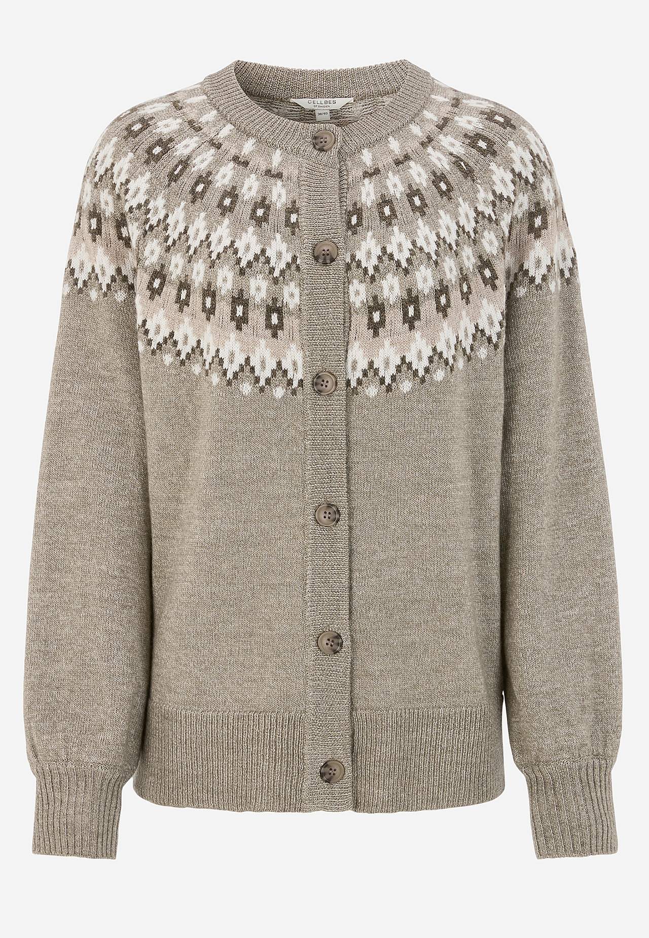 Jacquardmönstrad cardigan