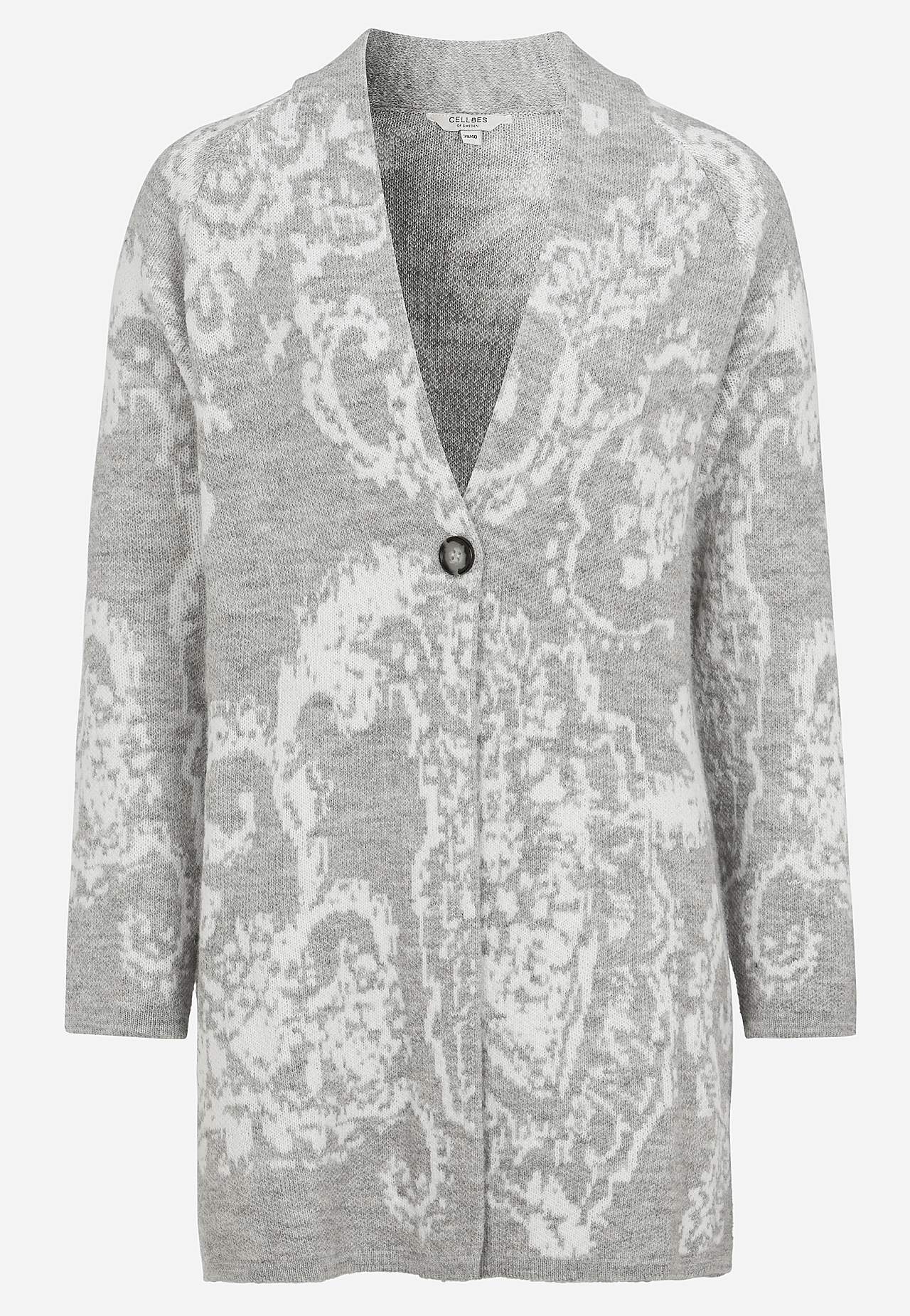 Jacquardstickad cardigan