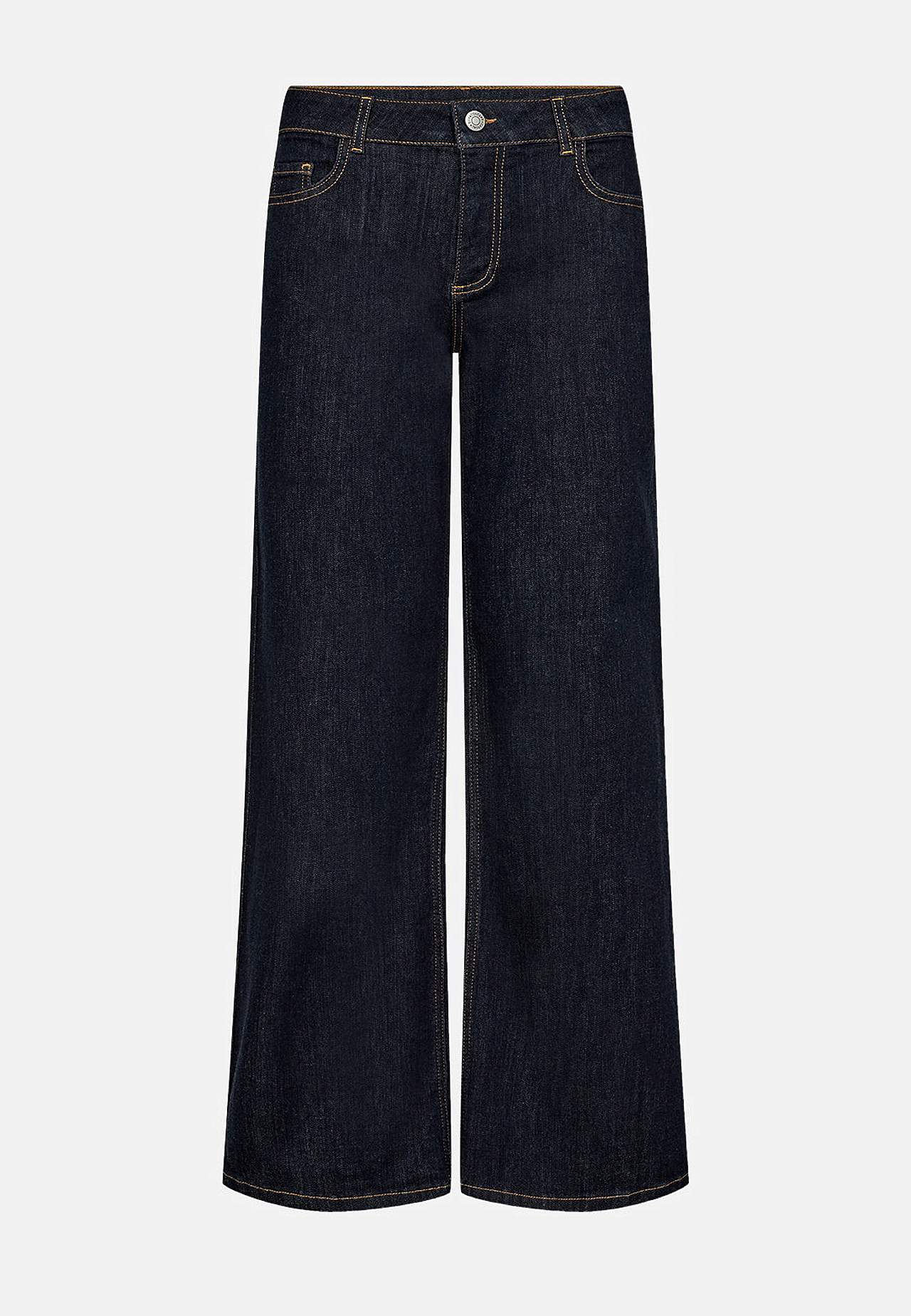 Stretchiga jeans med vida ben